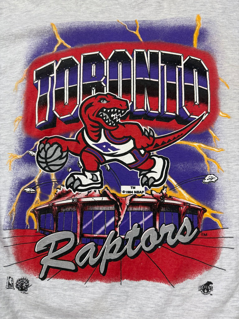 Vitnage 1994 Toronto Raptors Lightning Logo Buster NBA T Shirt Size XL 90s