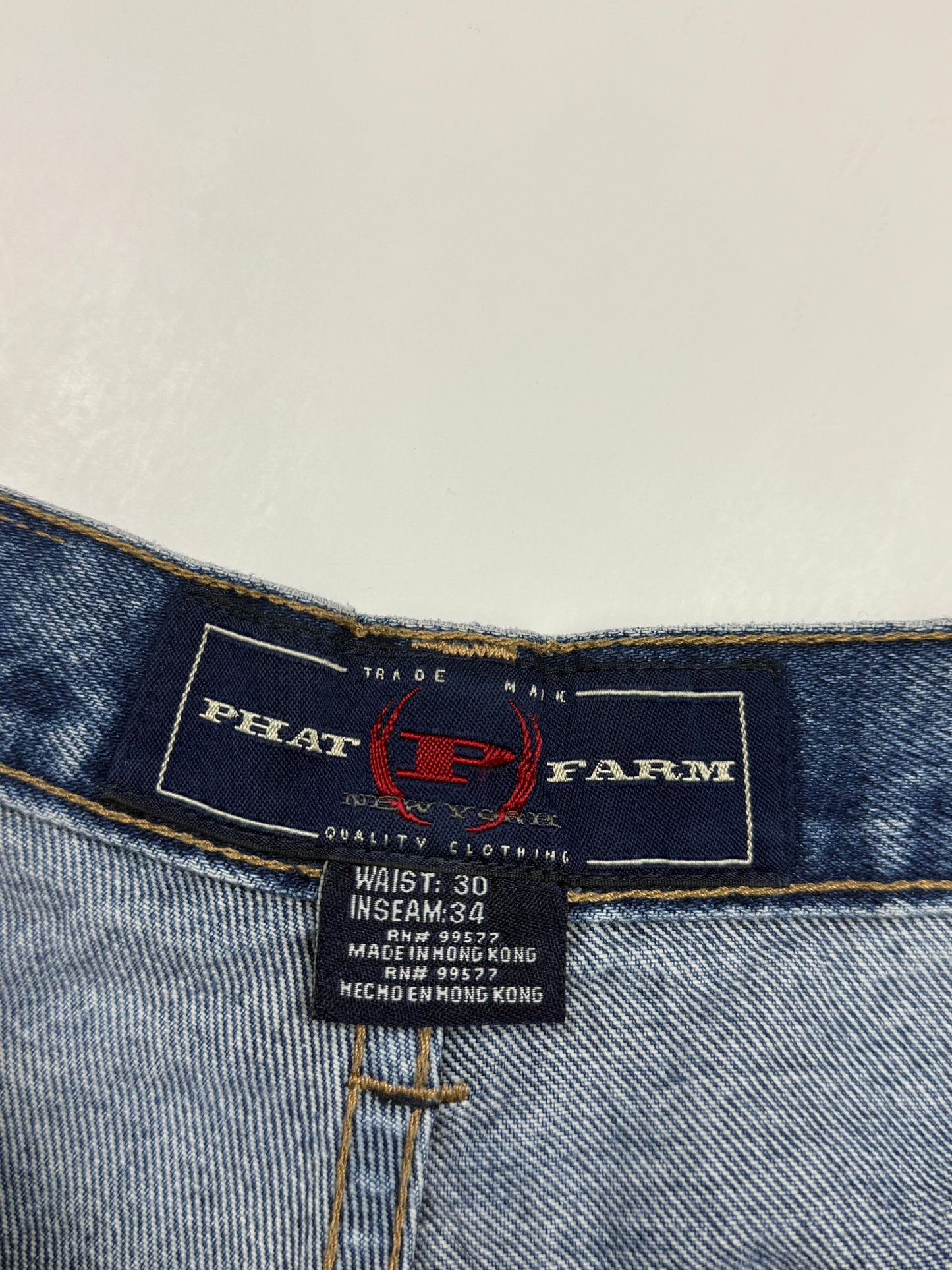Vintage Y2K Phat Farm Carpenter Style Faded Stonewash Denim Jeans Size 30W