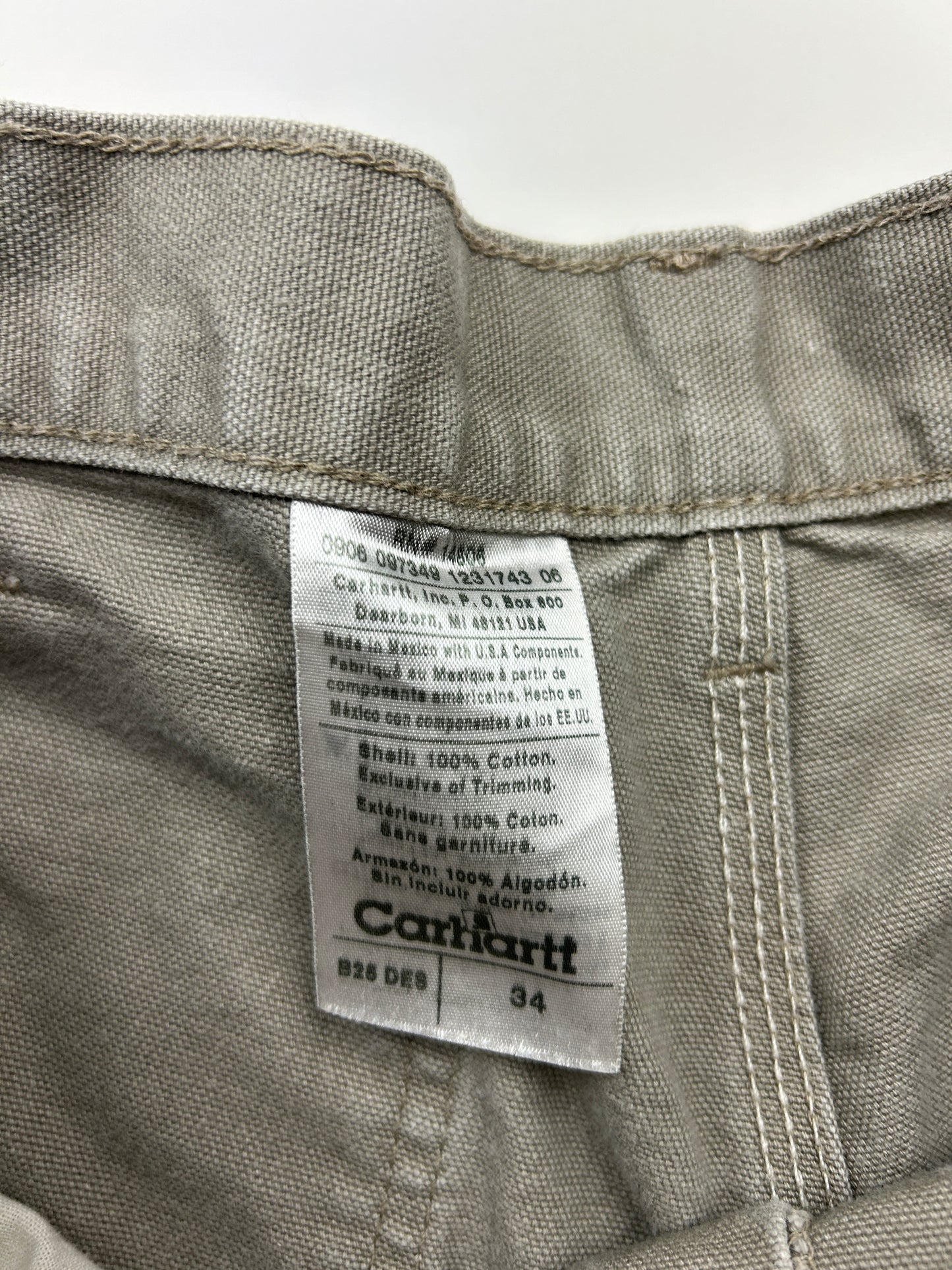 Vintage Carhartt Canvas Work Wear Carpenter Shorts Size 33W