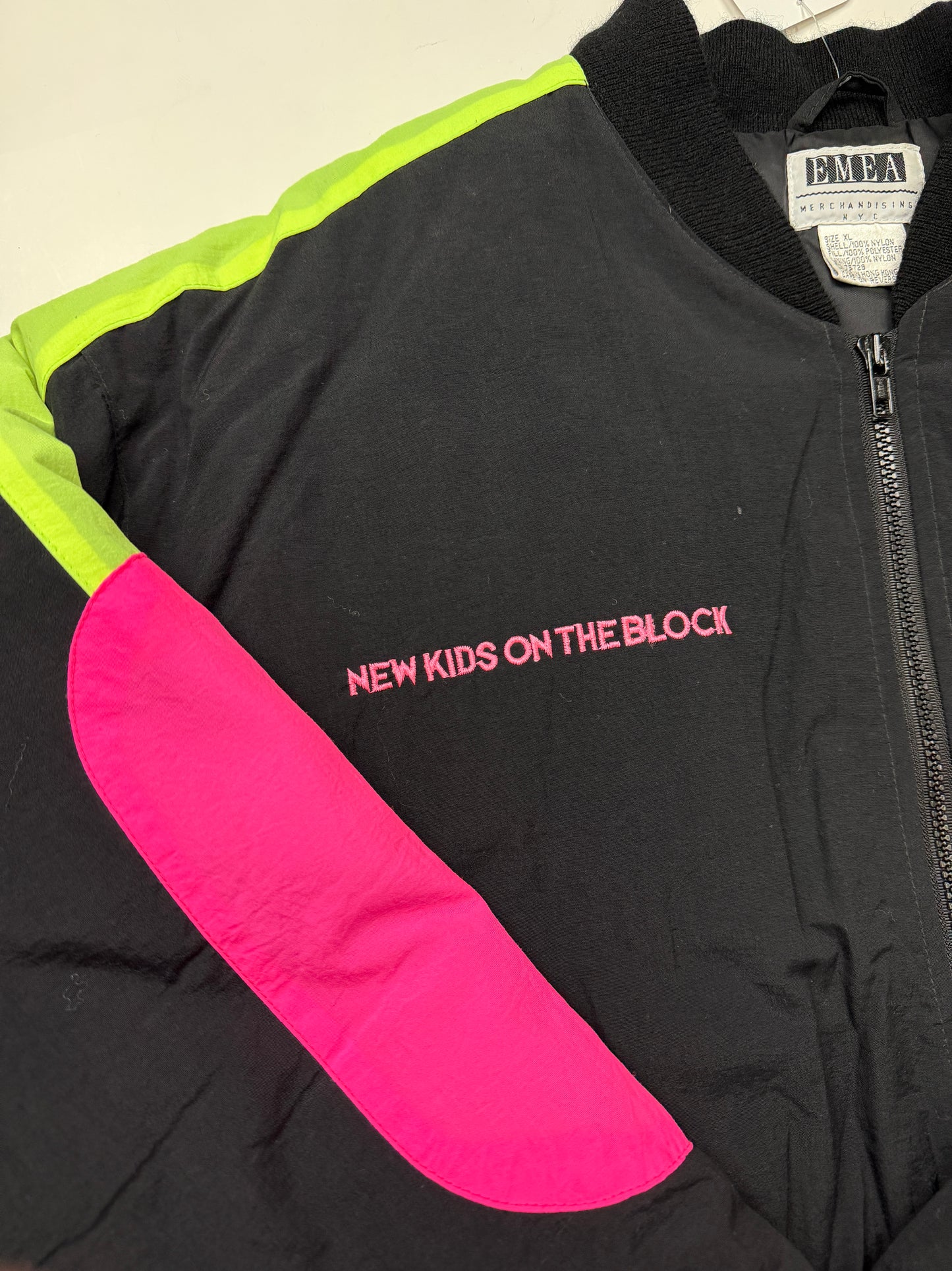 Vintage 90s New Kids On The Block Magic Summer Tour Insulated Bomber Jacket Size XL