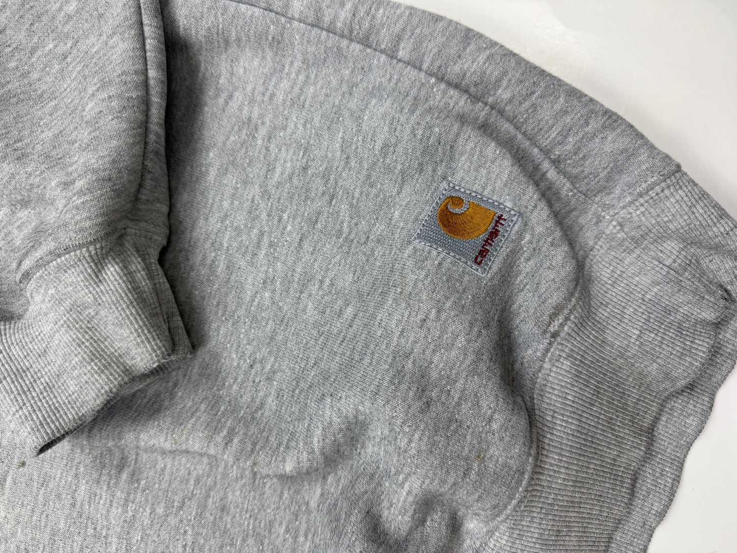 Vintage 90s Carhartt Embroidered Logo Paint Splattered Crewneck Sweatshirt Size L