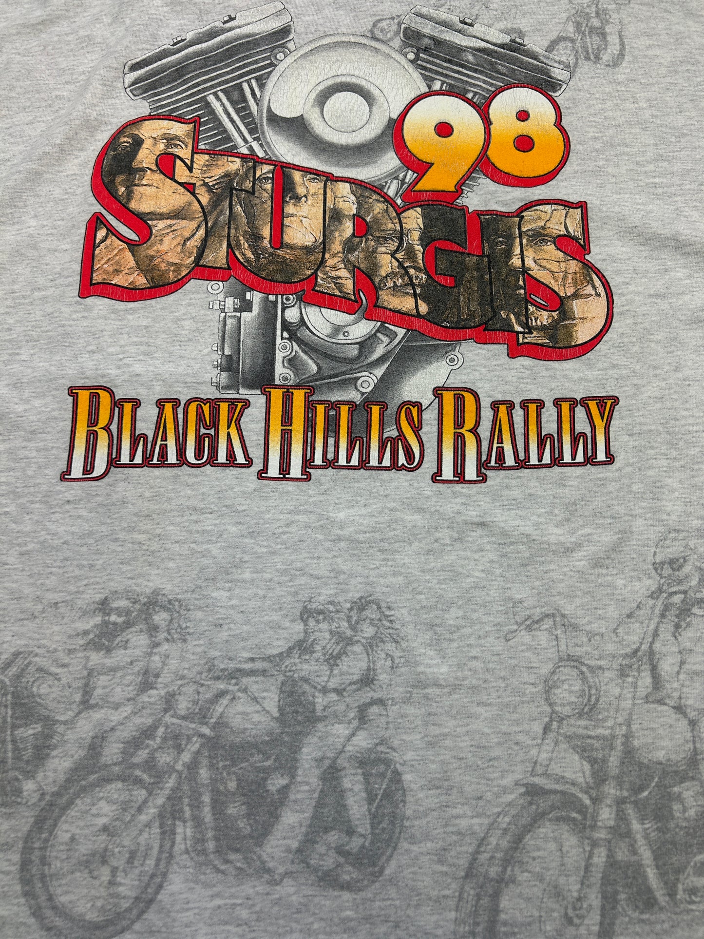 Vintage 1998 Sturgis Black Hills Rally King Of The Road Bald Eagle T Shirt Size XL 90s
