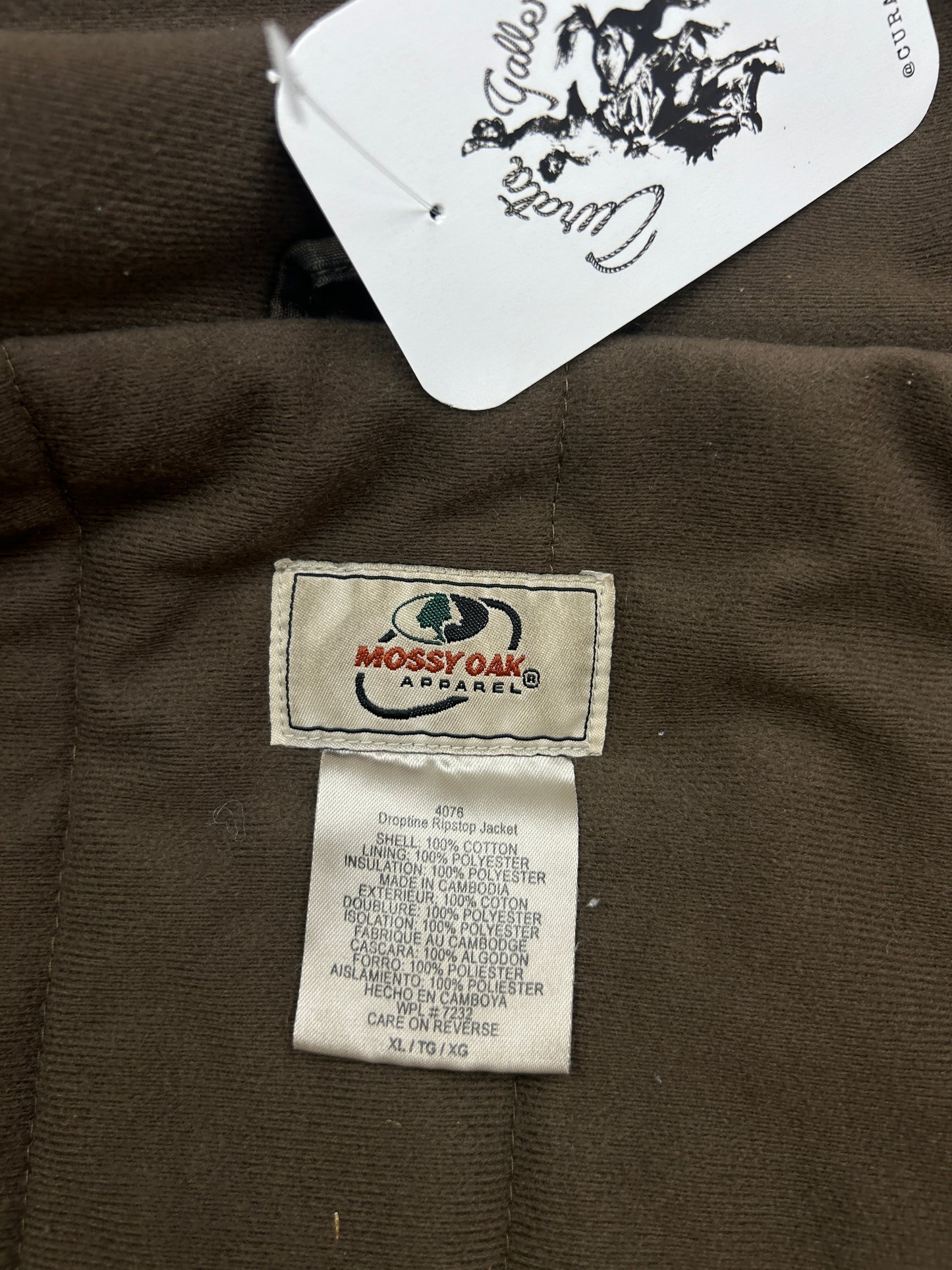 Mossy Oak Real Tree Camo Rip Stop Insulated Full Zip bomber Jacket Size XL Earth Tones