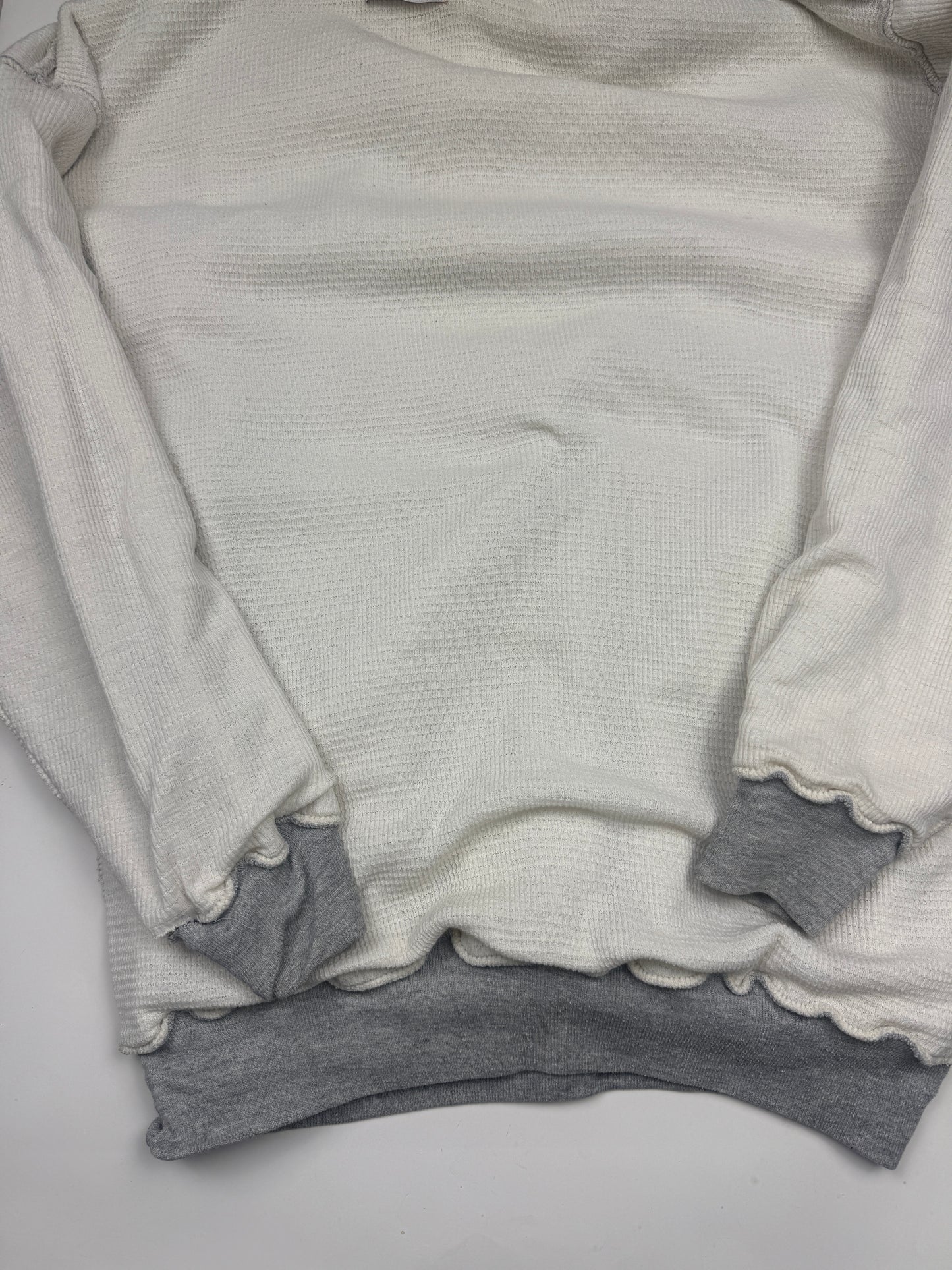 Vintage 80s Wear Guard Thermal Lined Blank Heather Gray Hooded Sweatshirt Size L