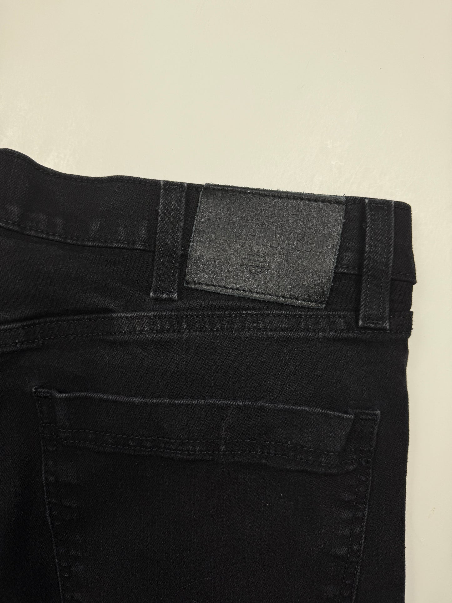 Harley Davidson Motorcycles Straight Jean Dark Black Denim Pants 38W