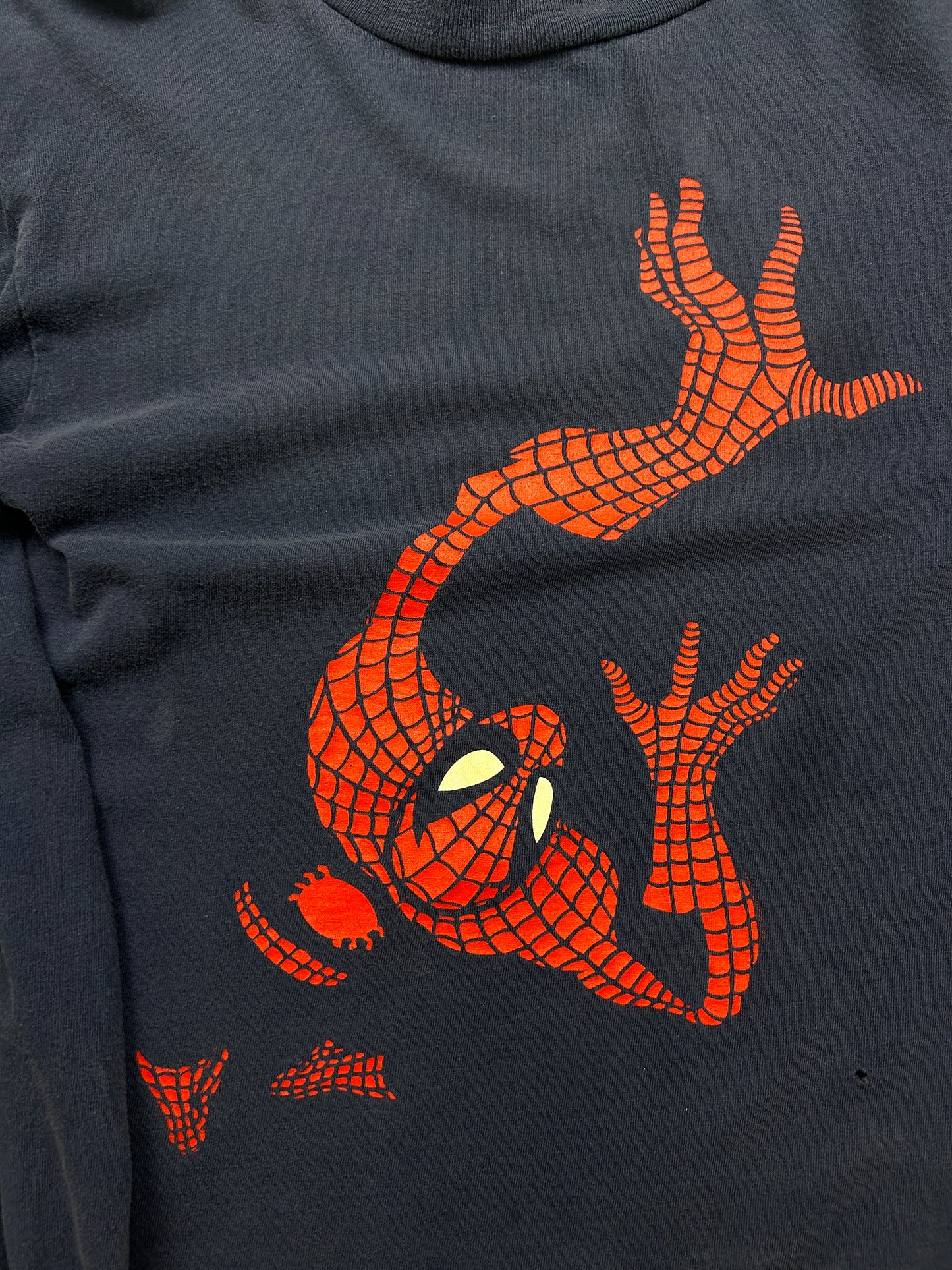 Vintage 90s The Amazing Spiderman Sleeve Spell Out Cartoon Changes Long Sleeve T Shirt Size L