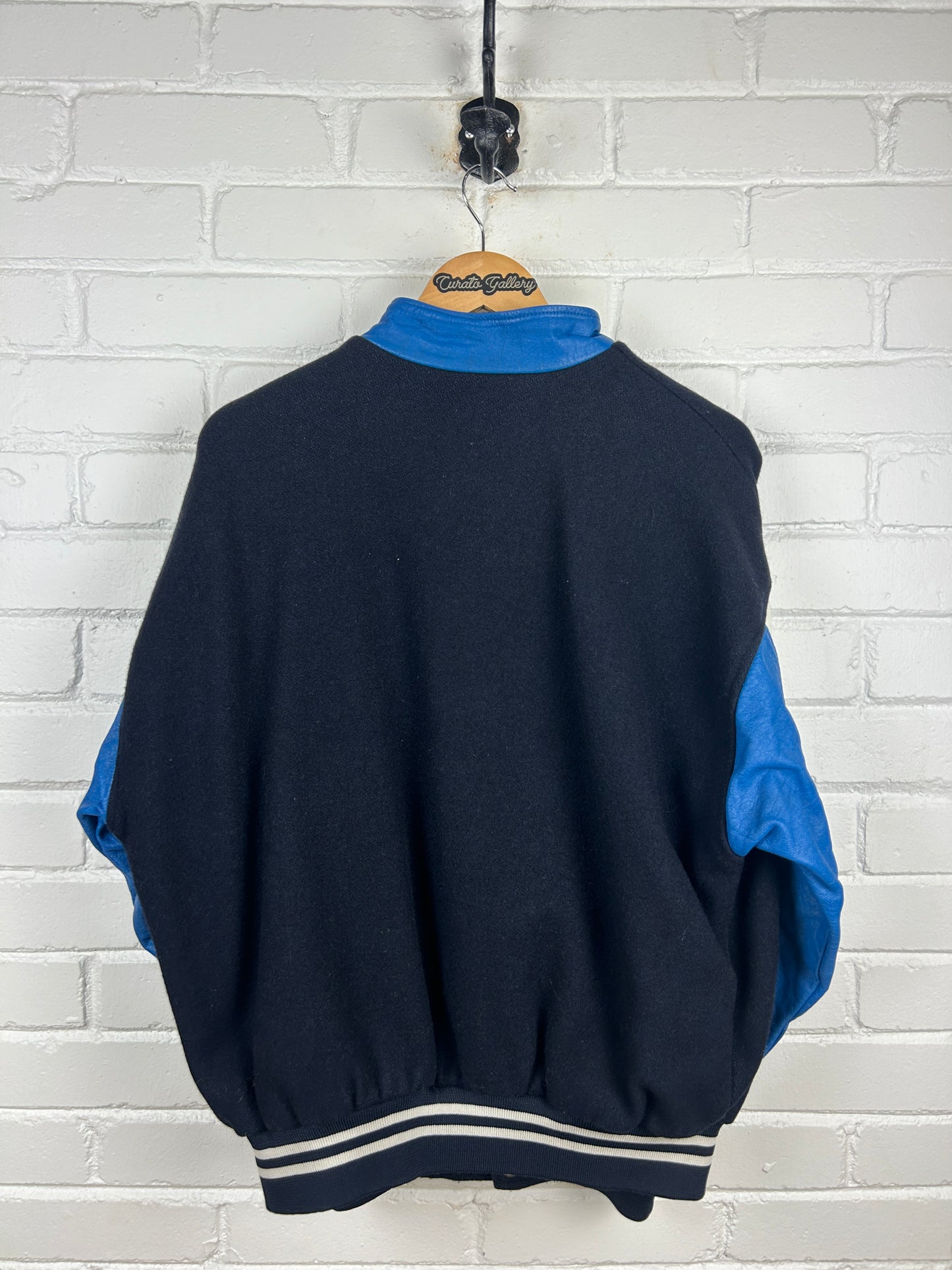 Vintage 90s Adjac Two Tone Wool Varsity Letterman Jacket Size L