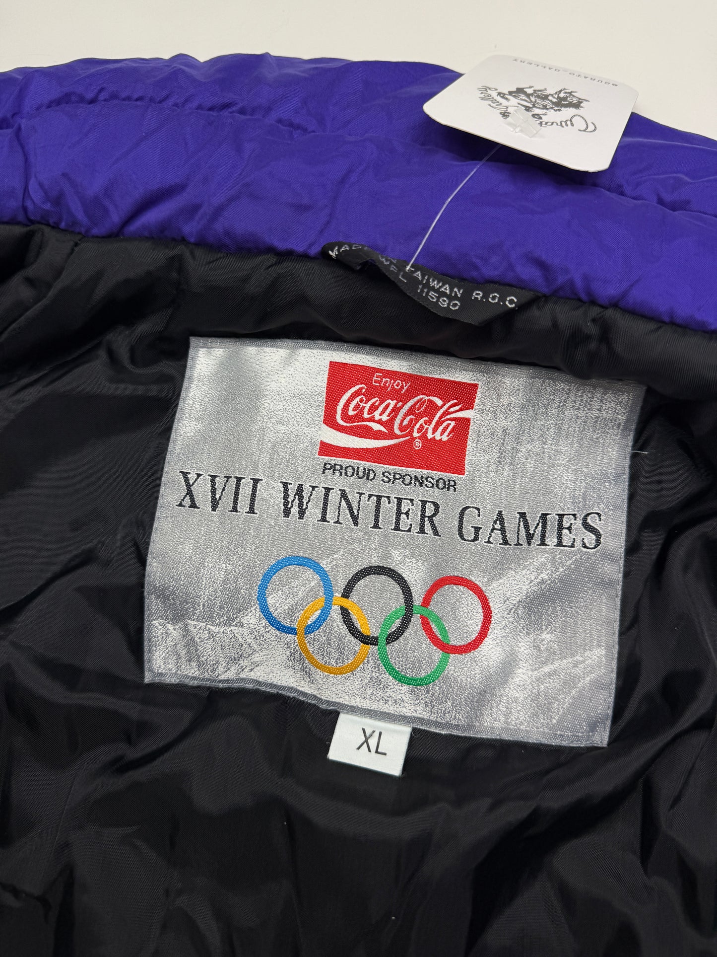 Vintage 1994 Lillehammer Olympics Coca Cola Team Canada Insulated Puffer Jacket Size XL