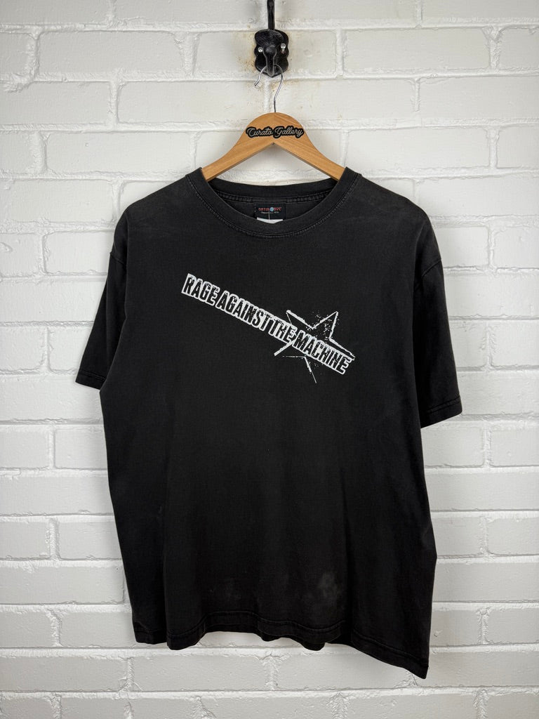 Vintage Rage Against The Machine Spell Out Logo Metal Band T Shirt Size L
