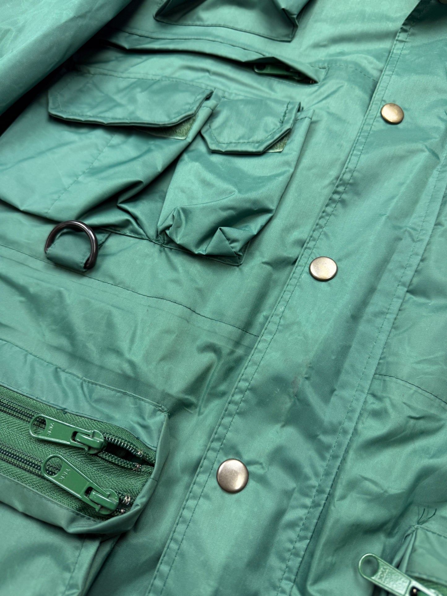 Vintage 80s/90s Holgman Lakestream Fly Fishing Multi Pocket Waterproof Jacket Size L