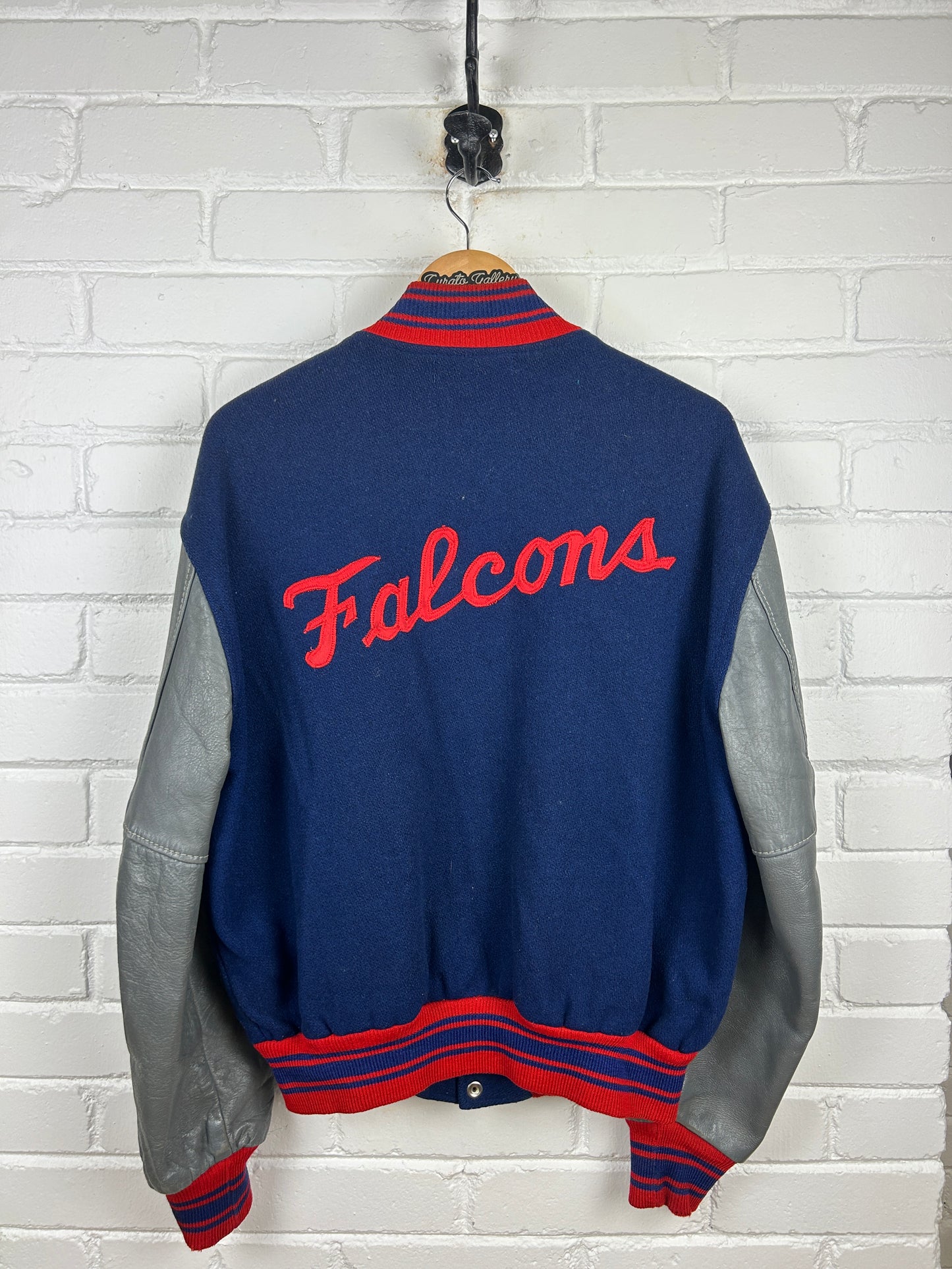 Vintage 70s/80s Holloway Falcons Stitched Varsity Letterman Jacket Size 44 L