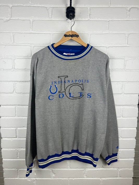 Vintage 90s Indianapolis Colts Embroidered NFL Logo Athletic Sweatshirt Size XL
