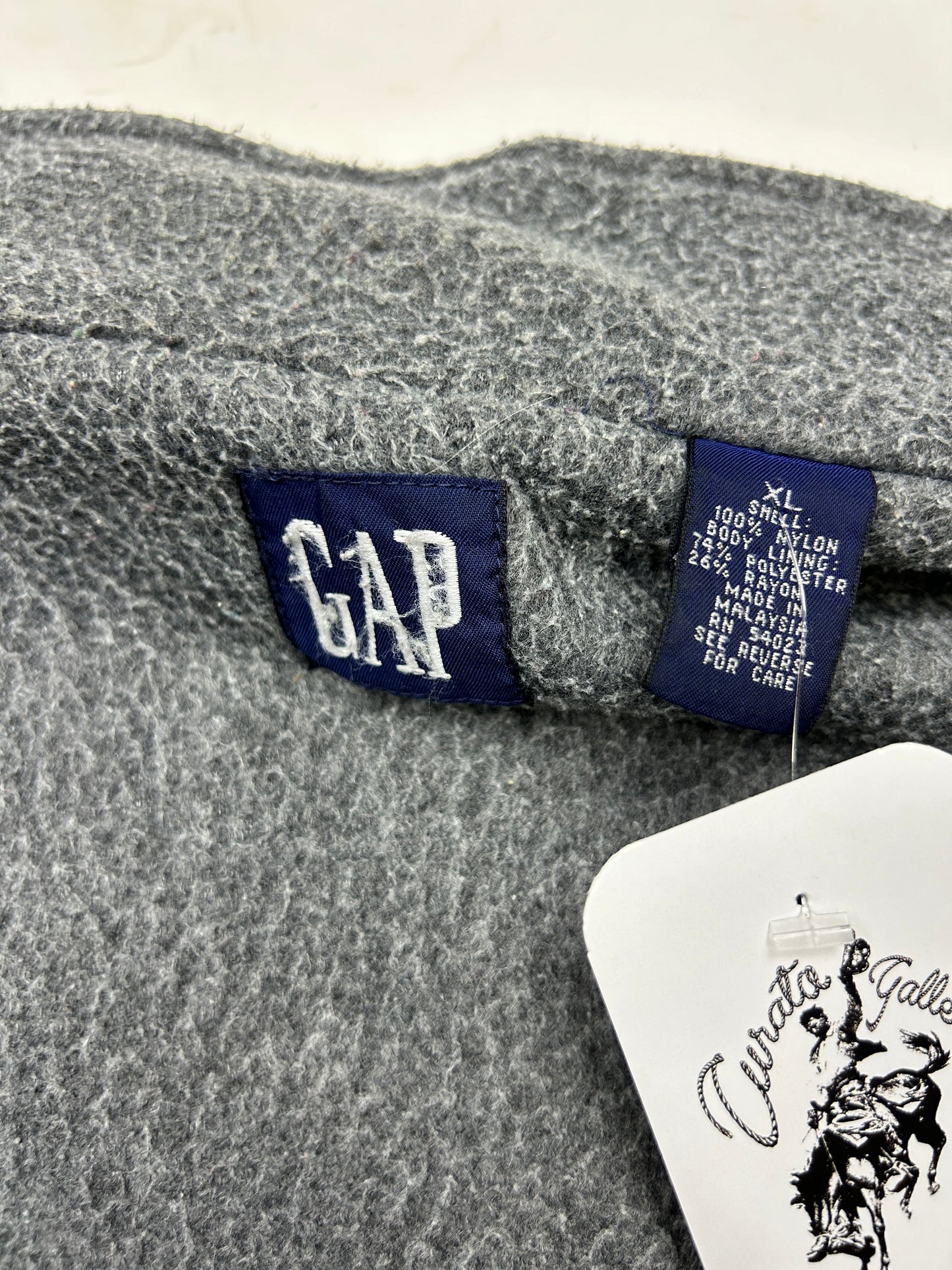 Vintage 90s Gap Fleece Lined Nylon Warm Up Bomber Jacket Size XL