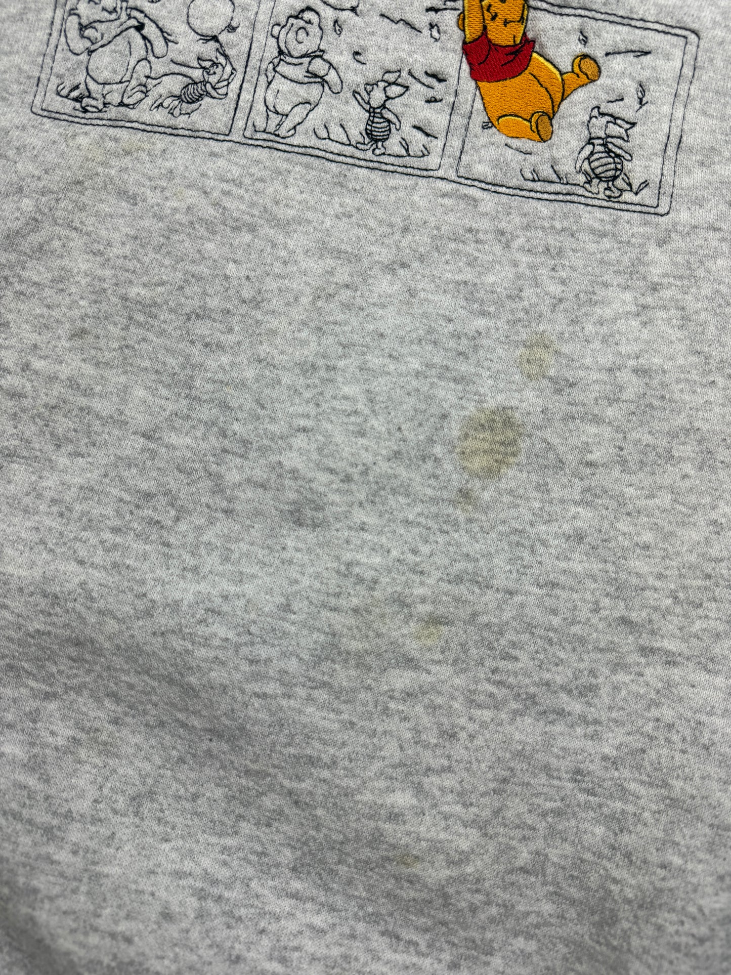 Vintage 90s Winnie The Poo Disney Embroidered Graphic Piglet Crewneck Sweatshirt Size L