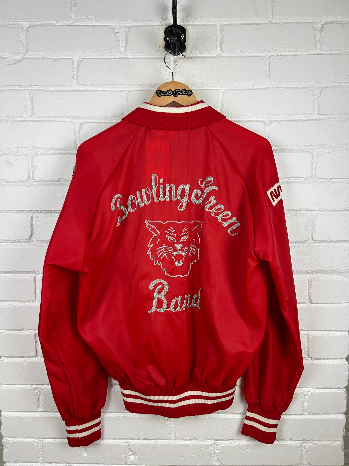 Vintage 1981 Bowling Green Band Chain Stitched Letterman Bomber Jacket Size M