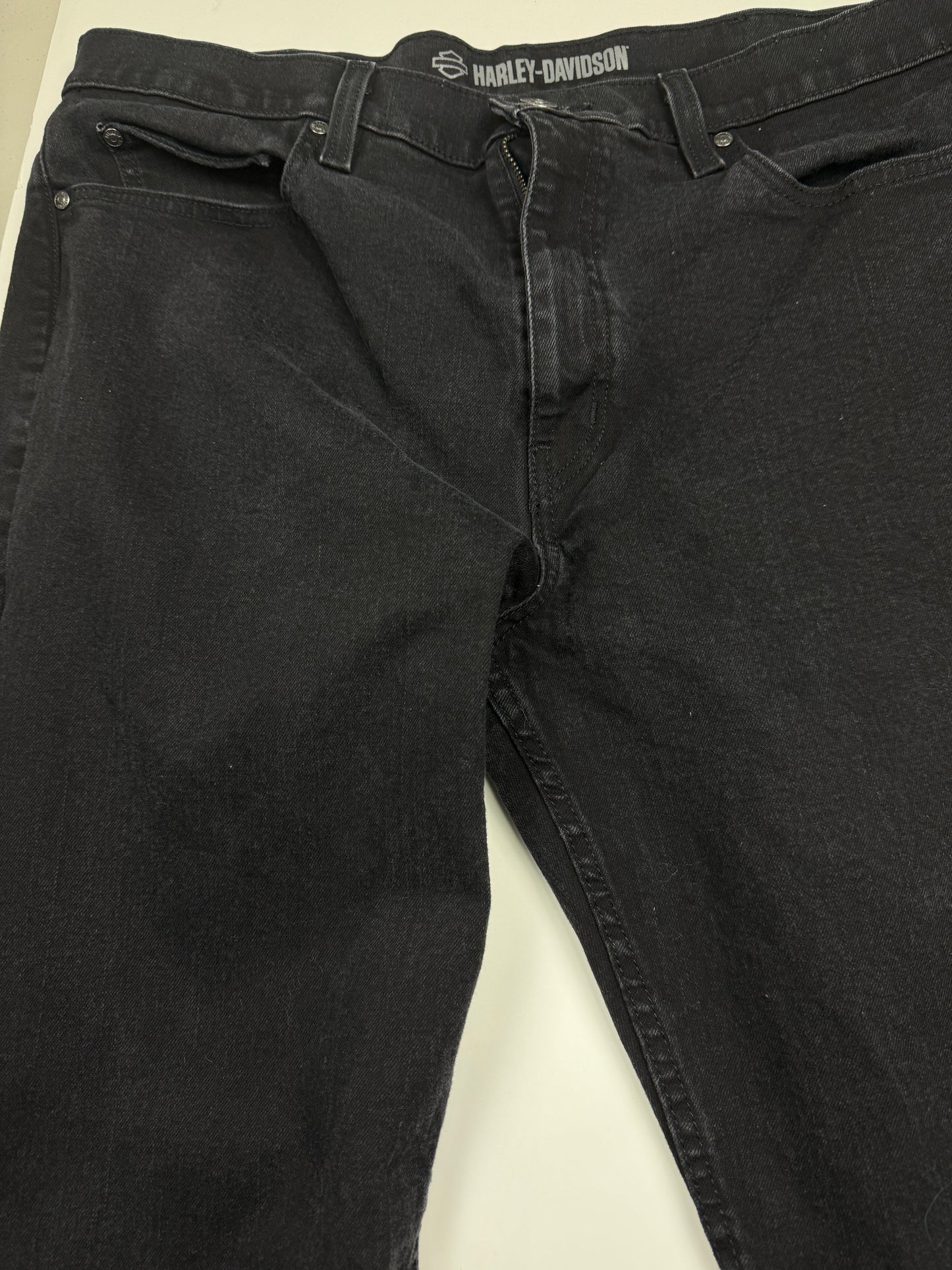 Harley Davidson Motorcycles Straight Jean Dark Black Denim Pants 38W
