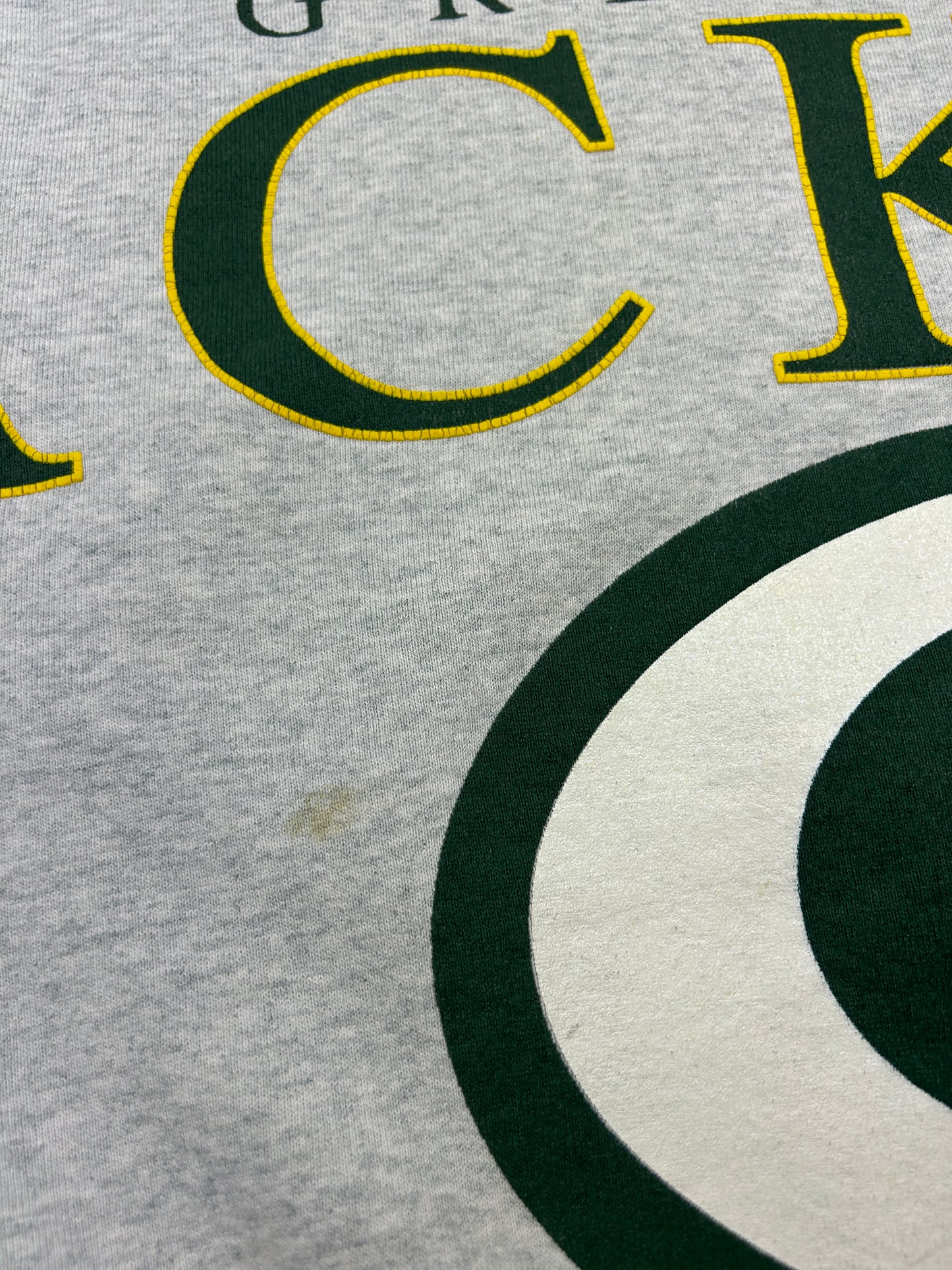 Vintage 1992 Green Bay Packers NFL Arm Spell Out Big Graphic Sweatshirt XL