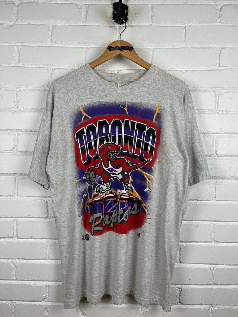 Vitnage 1994 Toronto Raptors Lightning Logo Buster NBA T Shirt Size XL 90s