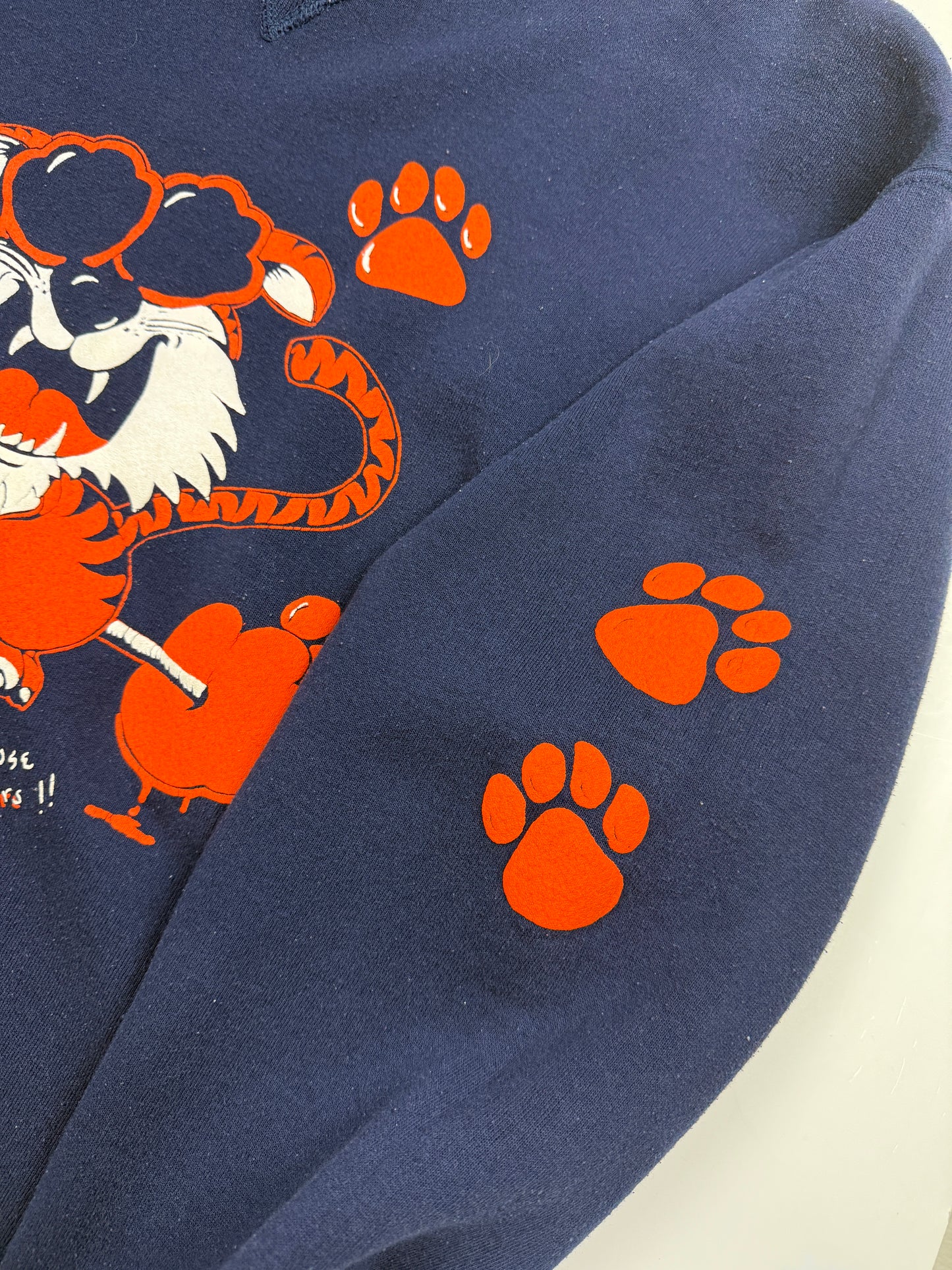 Vintage 90s Clemson Tigers Love Those Tigers Russell Athletic Puff Print Sweatshirt Size XL
