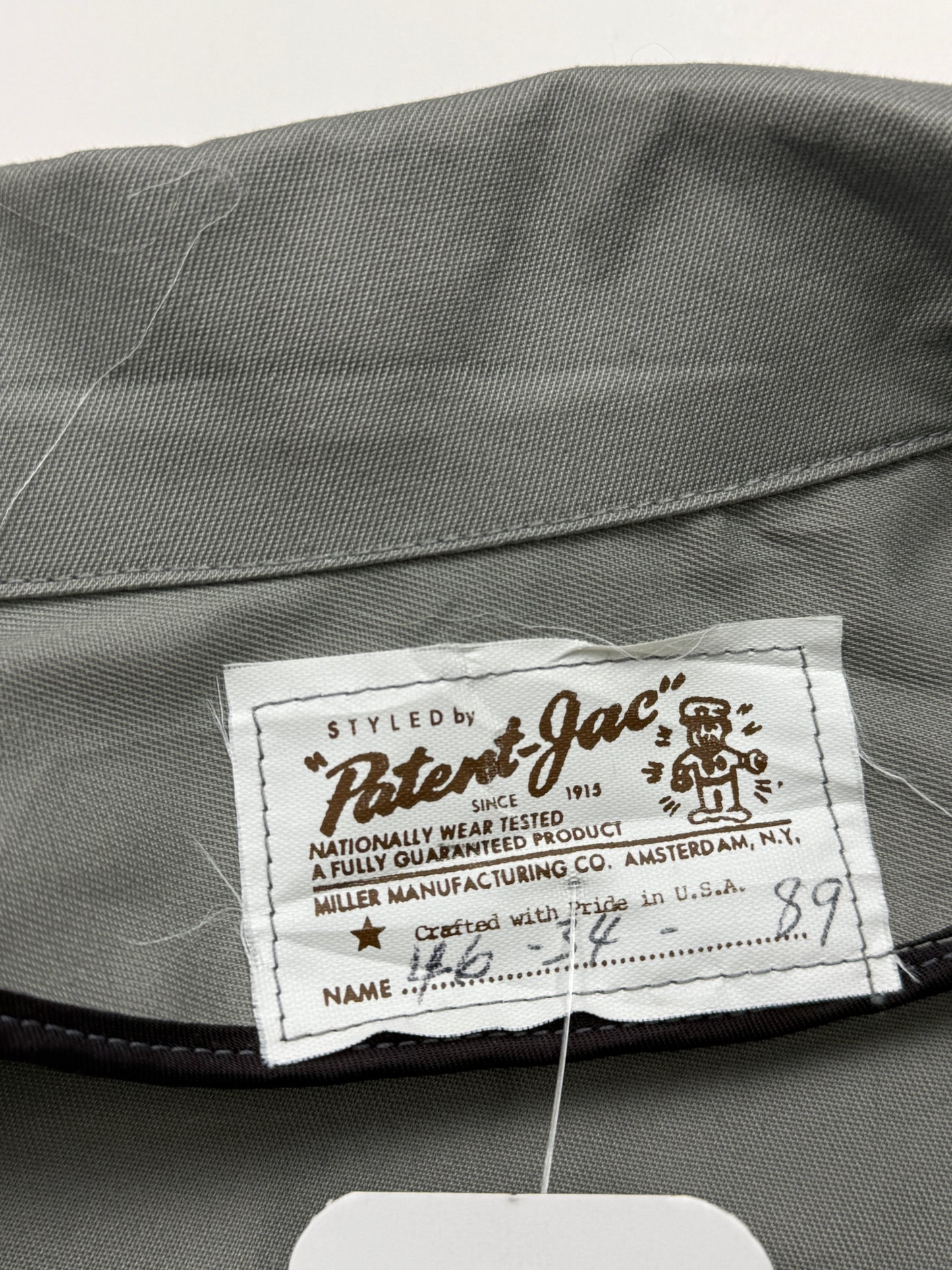 Vintage 80s/90s Work Wear Mechanic Style Cropped Boxy Collared Jacket Size XL Made In USA