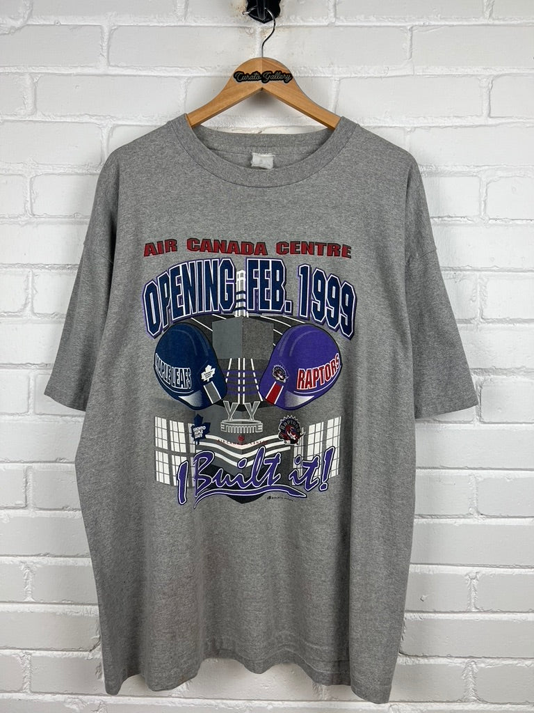 Vitnage 1999 Air Canada Centre Opening Raptors Leafs I Built It T Shirt Size XL 90s