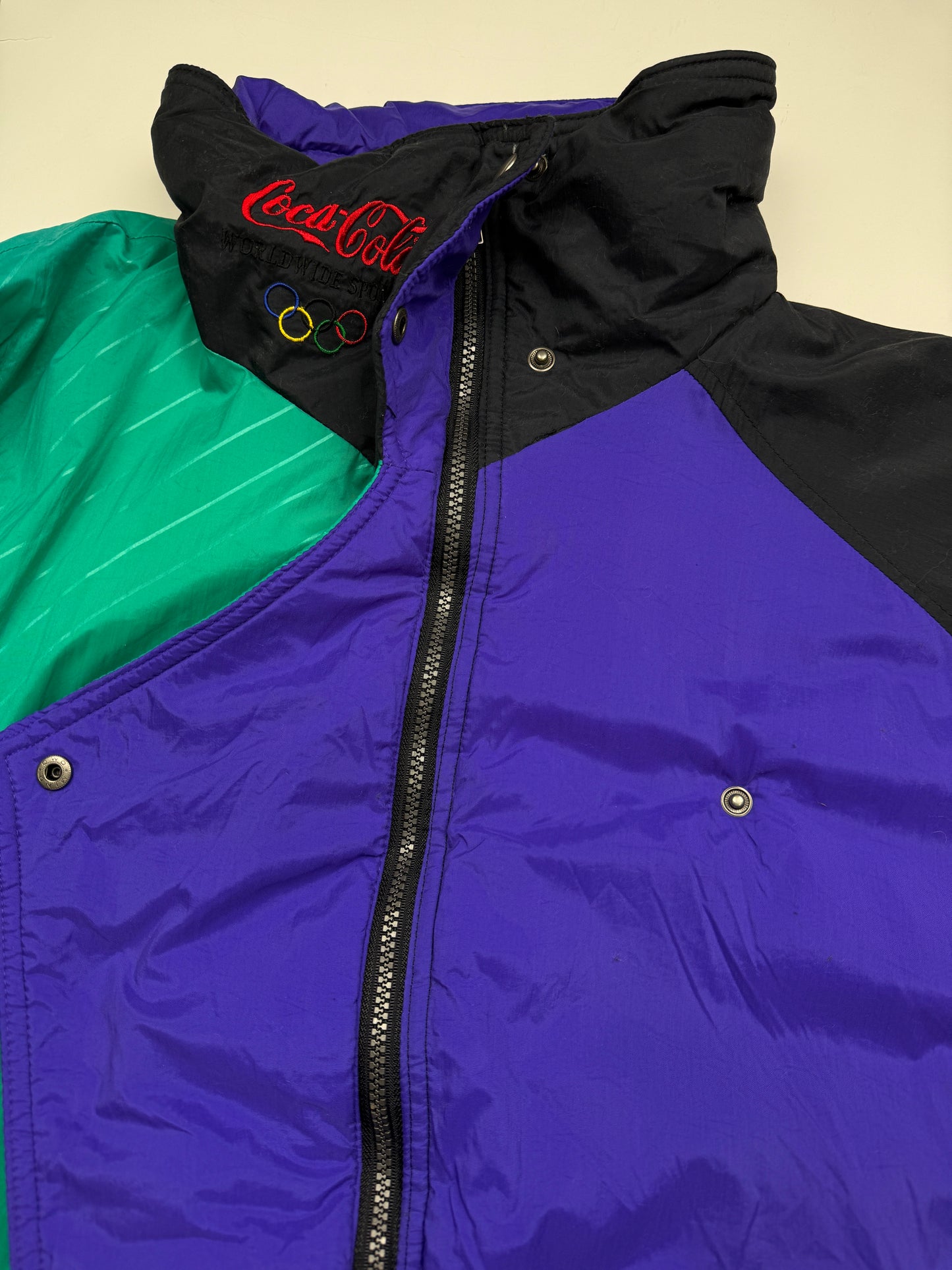 Vintage 1994 Lillehammer Olympics Coca Cola Team Canada Insulated Puffer Jacket Size XL