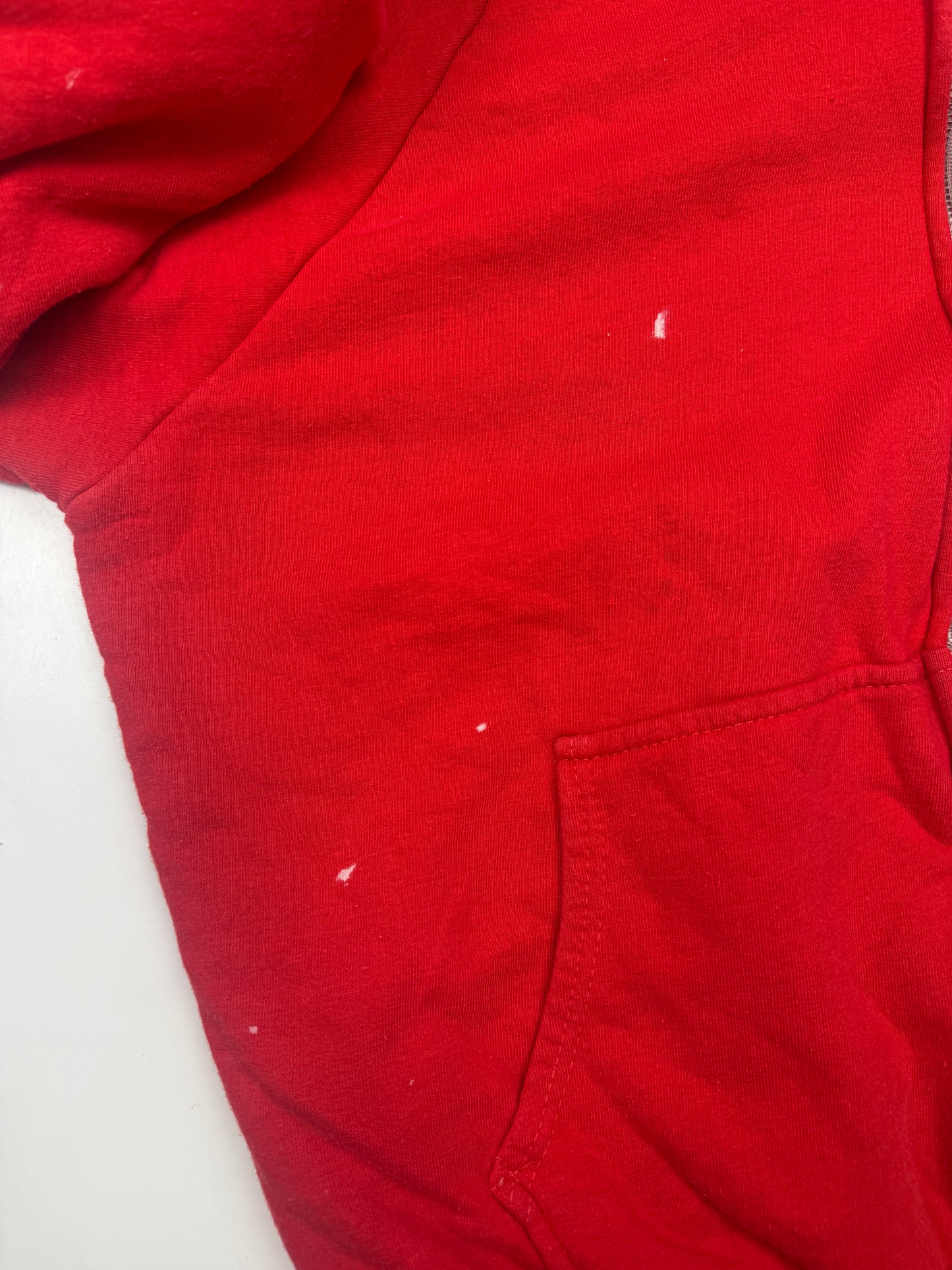 Vintage 80s Lifetrends Thermal Lined Blank Full Zip Hooded Sweatshirt Size L Red
