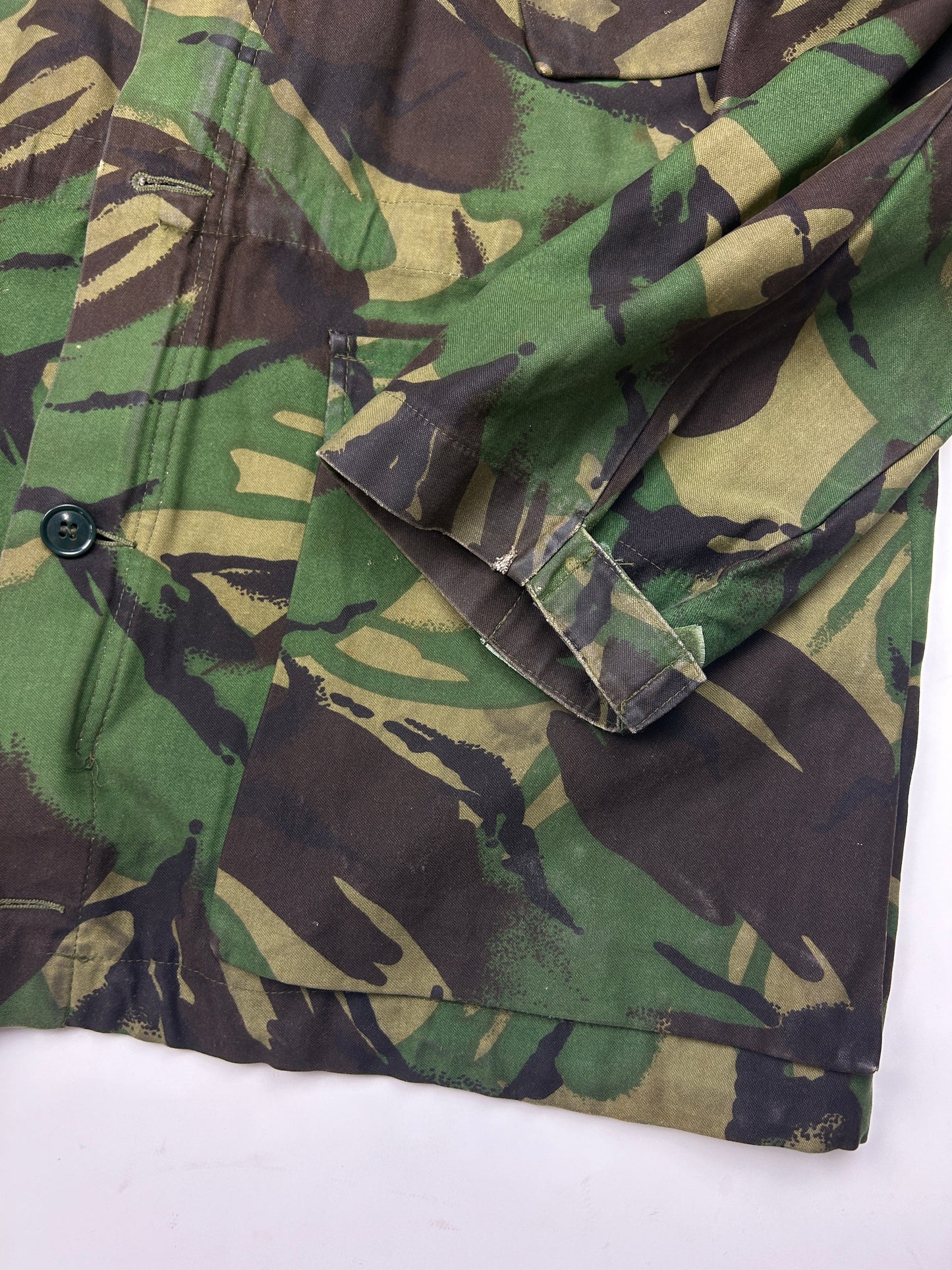 Vintage 90s British Army Woodland Camoflauge Smock Combat Full Zip Jacket Size L