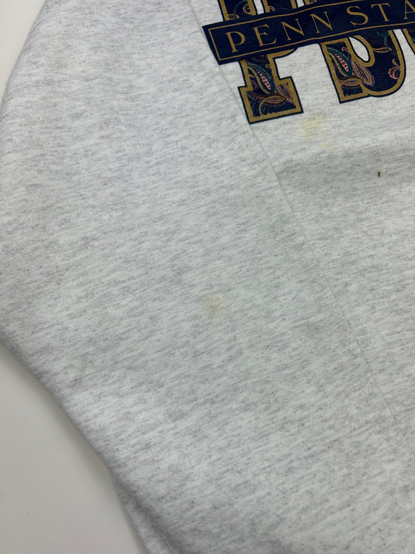 Vintage 1992 Penn State Nittany Lions Paisley Print Front & Back Graphic Sweatshirt Size XL 90s