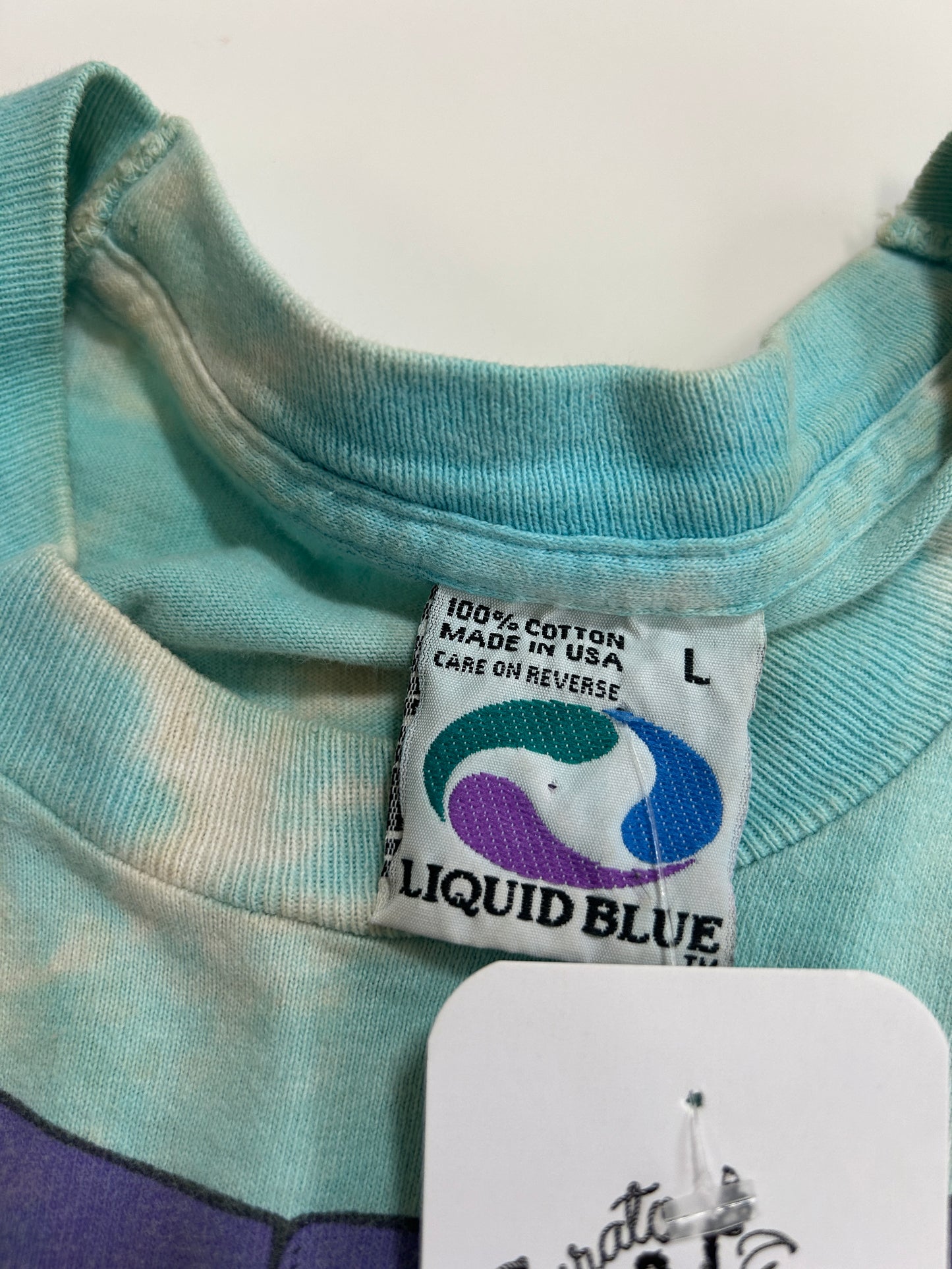 Vintage 1992 Grateful Dead Spring Tour Dancing Bears Tie-Dye Liquid Blue T-Shirt Size L 90s