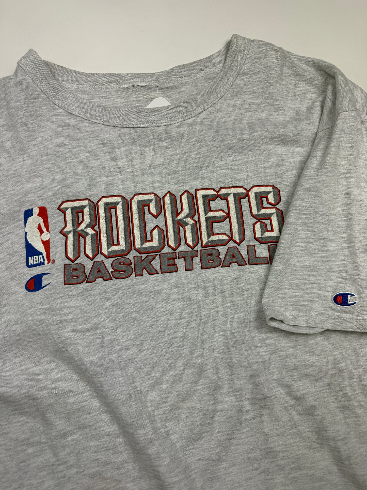 Vintage 90s Houston Rockets Spell Out NBA Basketball Champion T Shirt Size XL