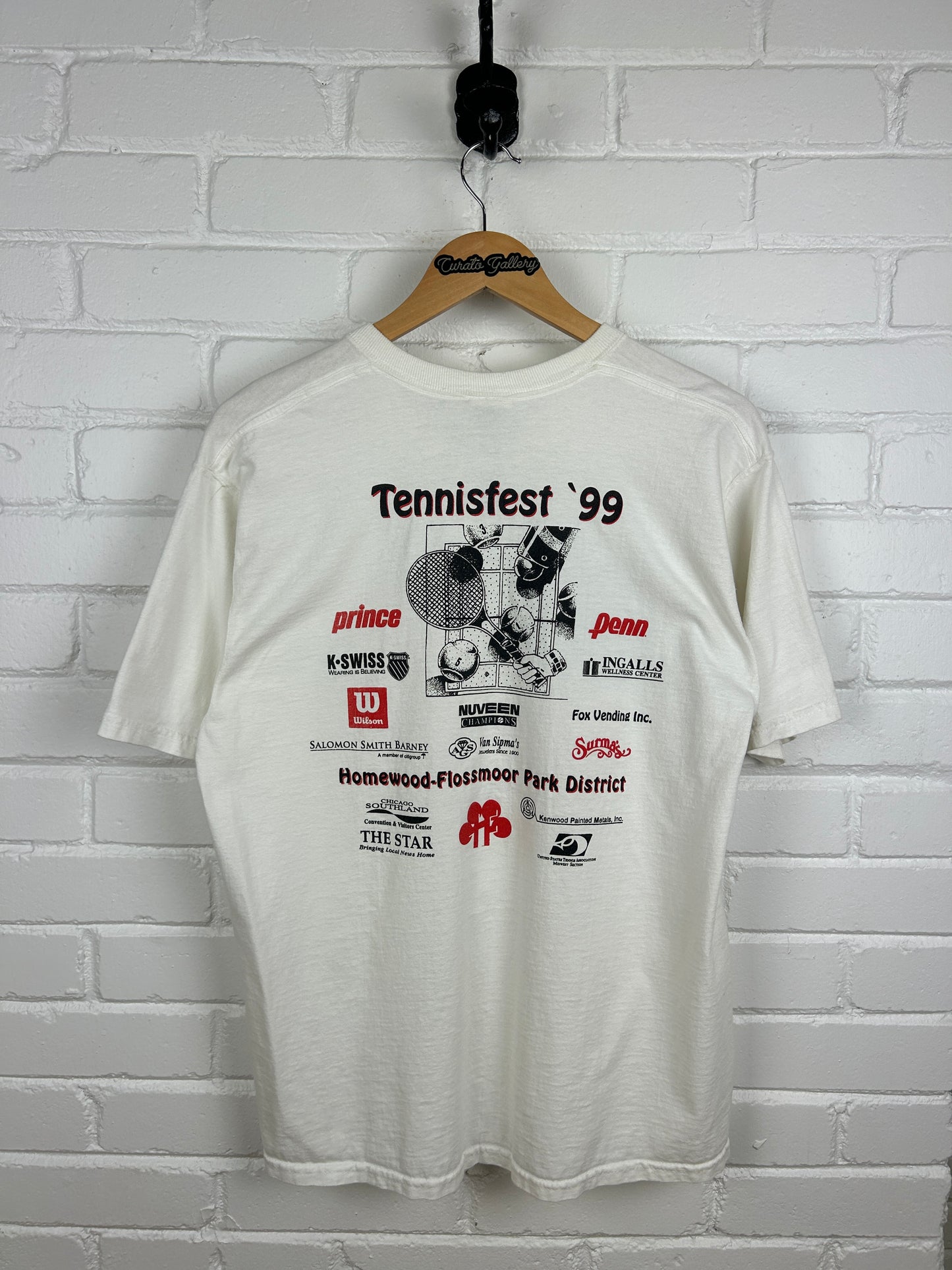 Vintage 1999 K Swiss Tennis Fest American Flag Promo T Shirt Size L 90s