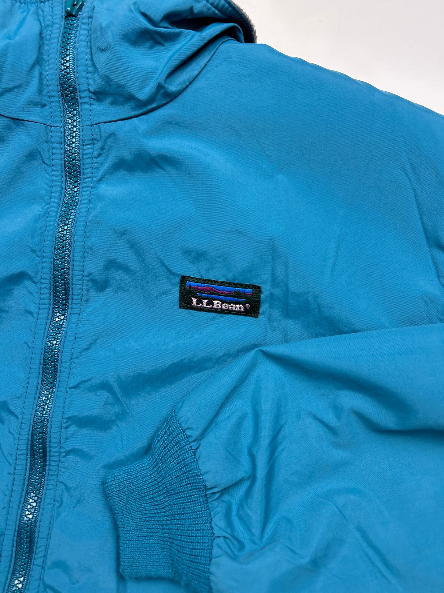 Vintage 90s LL Bean Fleece Lined Nylon Three Season Bomber Jacket Size M