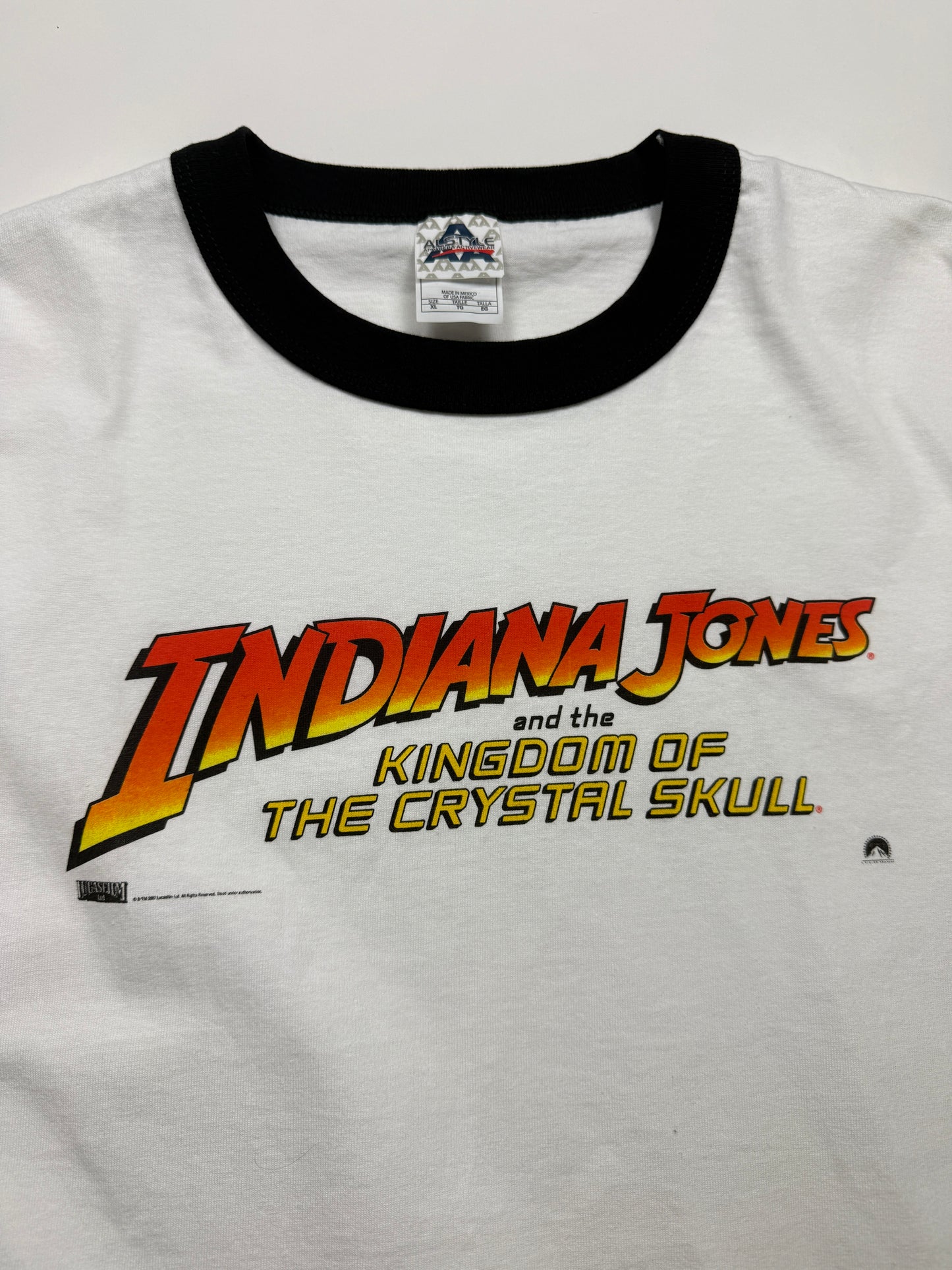 2007 Indiana Jones Kingdom Of The Crystal Skull Lucas Film Movie Prono Ringer T Shirt Size XL