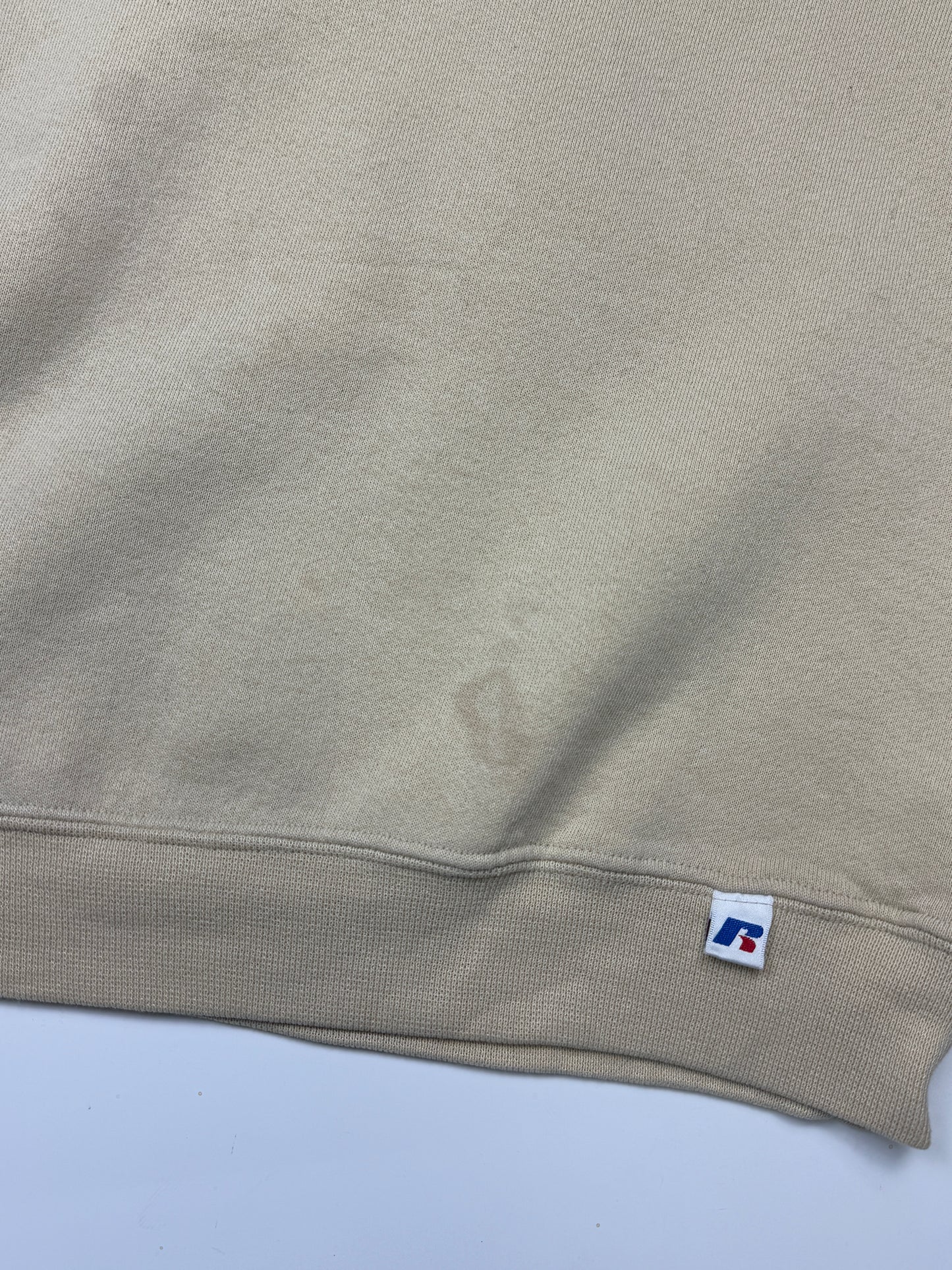 Russell Athletic Boxy Fit Blank Crewneck Sweatshirt Size XXL Cream