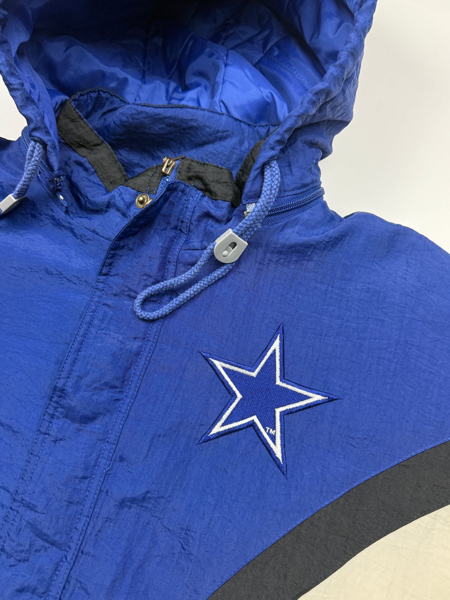 Vintage 90s Dallas Cowboys NFL Pro Line Insulated Nylon Apex One Side Line Jacket Size L