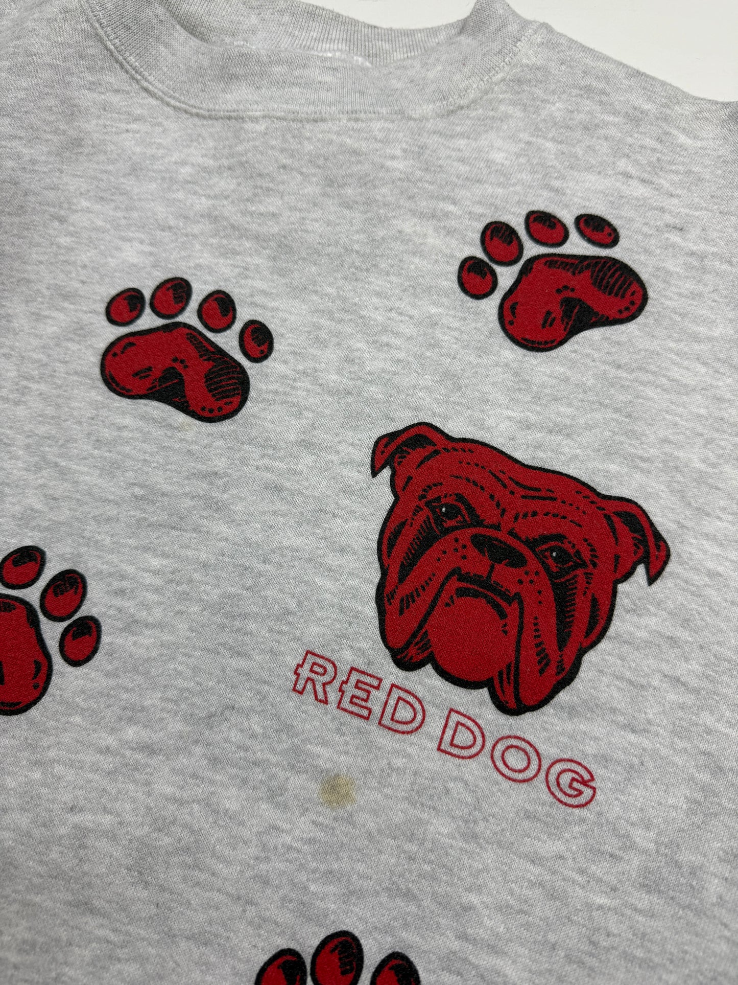 Vintage 90s Red Dog U.R Your Own Dog Paw Print Front & Back Sweatshirt Size XL