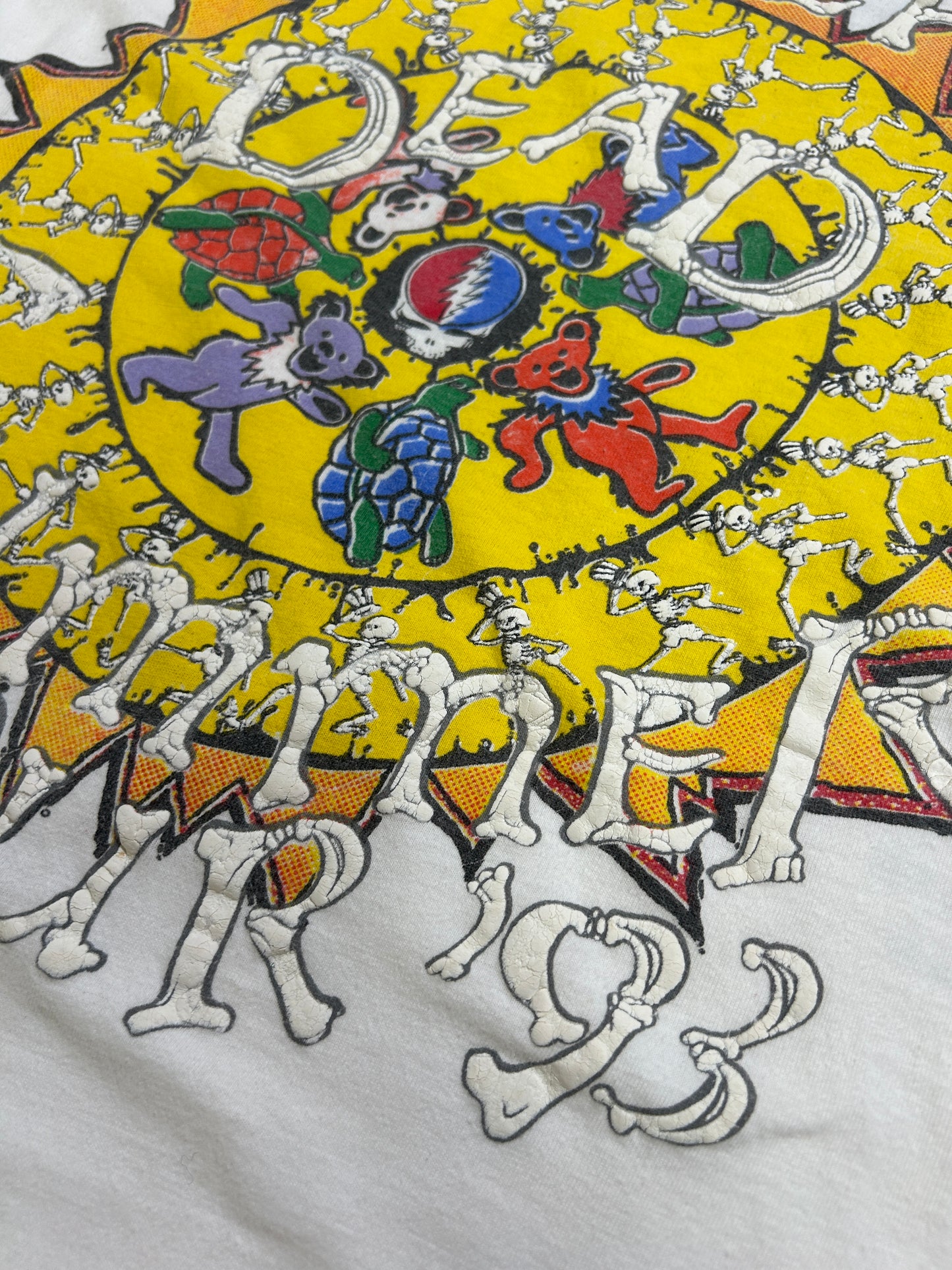 Vintage 1993 Grateful Dead Summer Tour Special Guest Sting Puff Print Music T-Shirt Size XL 90s