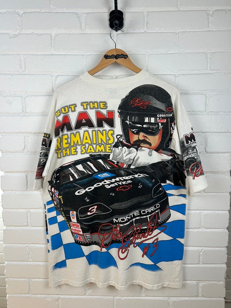 Vintage 1996 Dale Earnhardt Times May Change But The Man Remains Nascar AOP T Shirt Size XL 90s