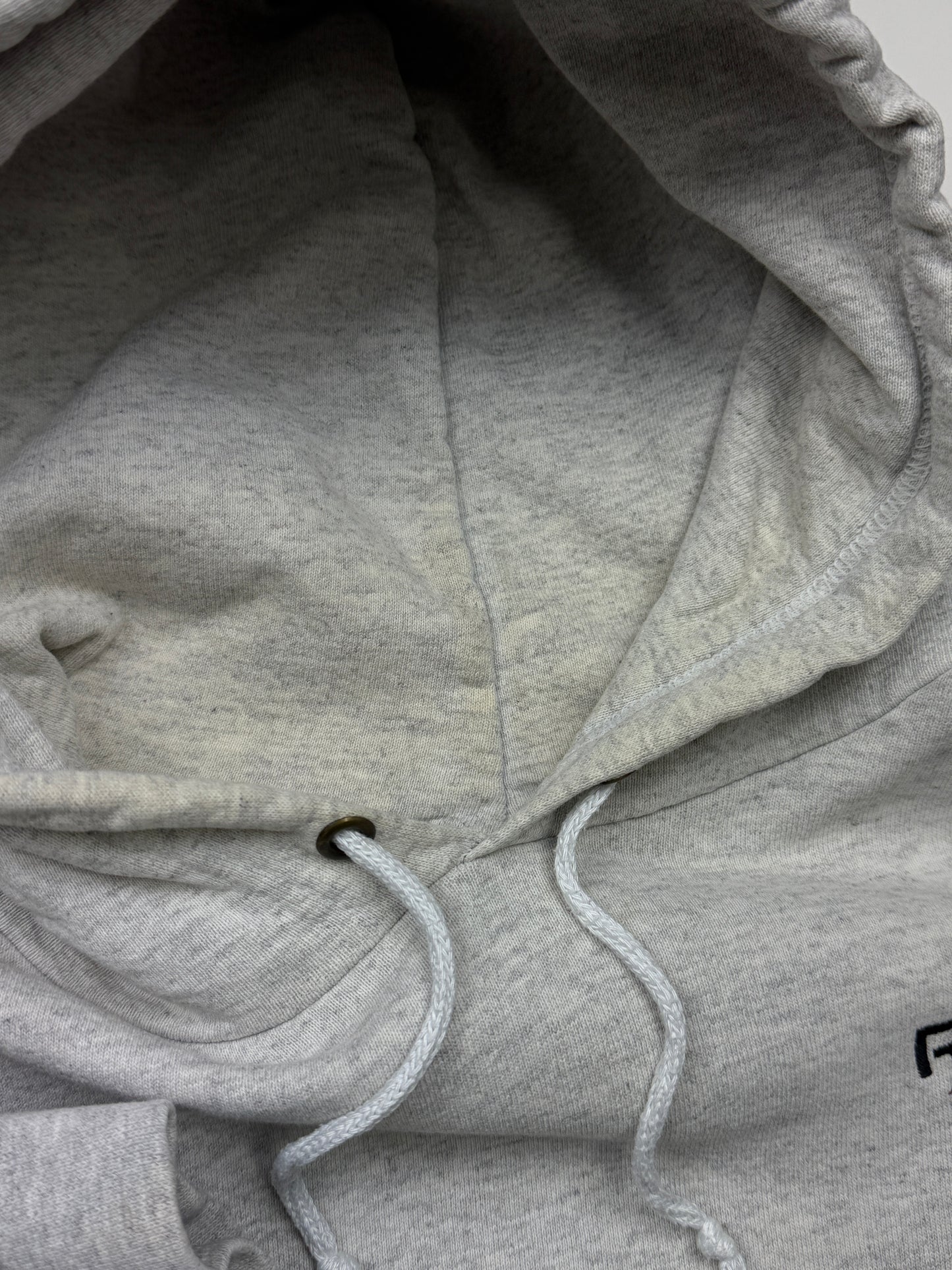 Vintage 90s Reebok Embroidered Spell Out Logo Hooded Sweatshirt Size L Heather Gray