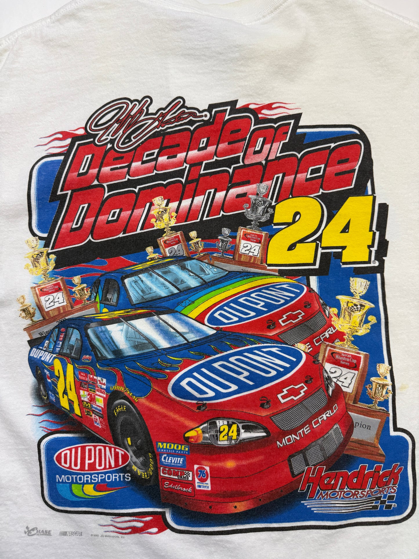 Vintage 2002 Jeff Gordon #24 Decade Of Dominance NASCAR Racing T Shirt Size M