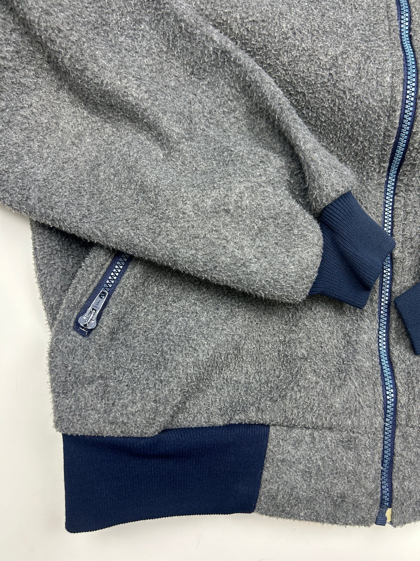 Vintage 90s LL Bean Fleece Bomber Jacket Size XL Gray