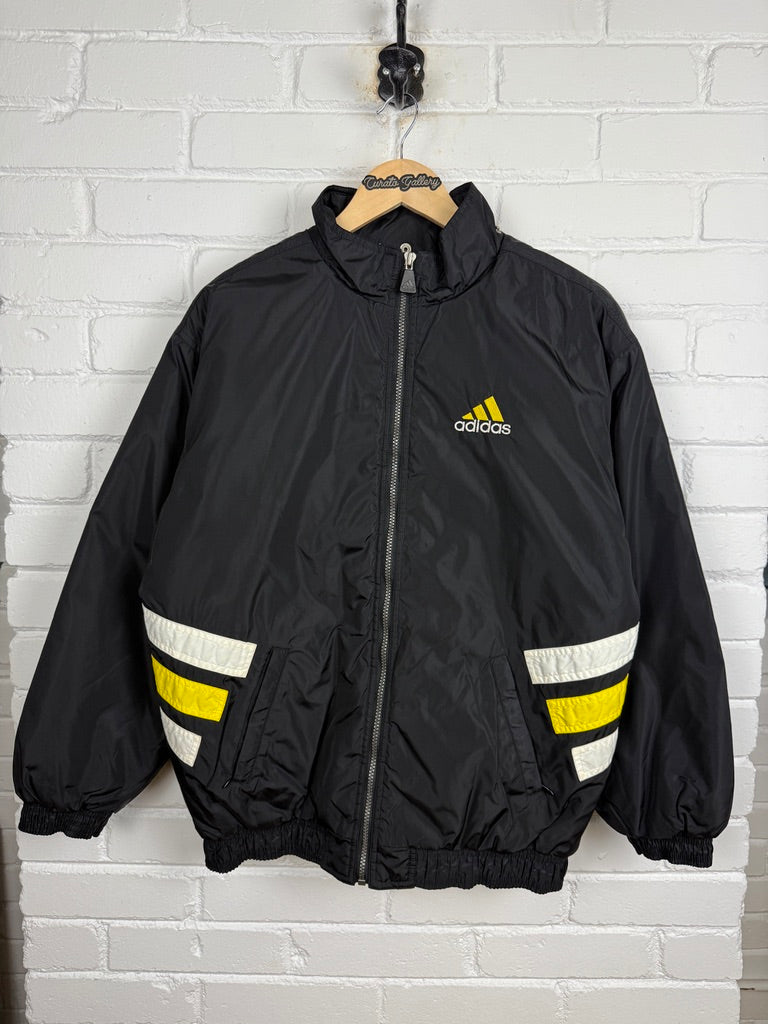Vintage 90s Adidas Embroidered Logo Insulated Nylon Bomber Jacket Size M