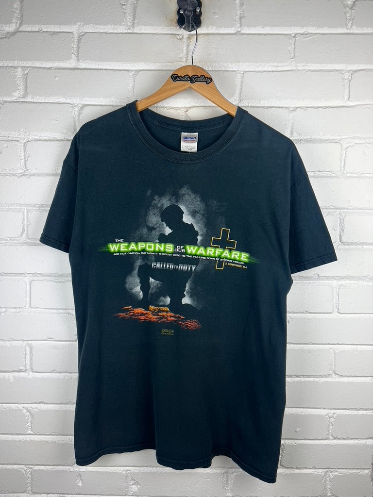 2010 Weapons Of Our Warfare Called To Duty Jesus Video Game Parody T Shirt Size L