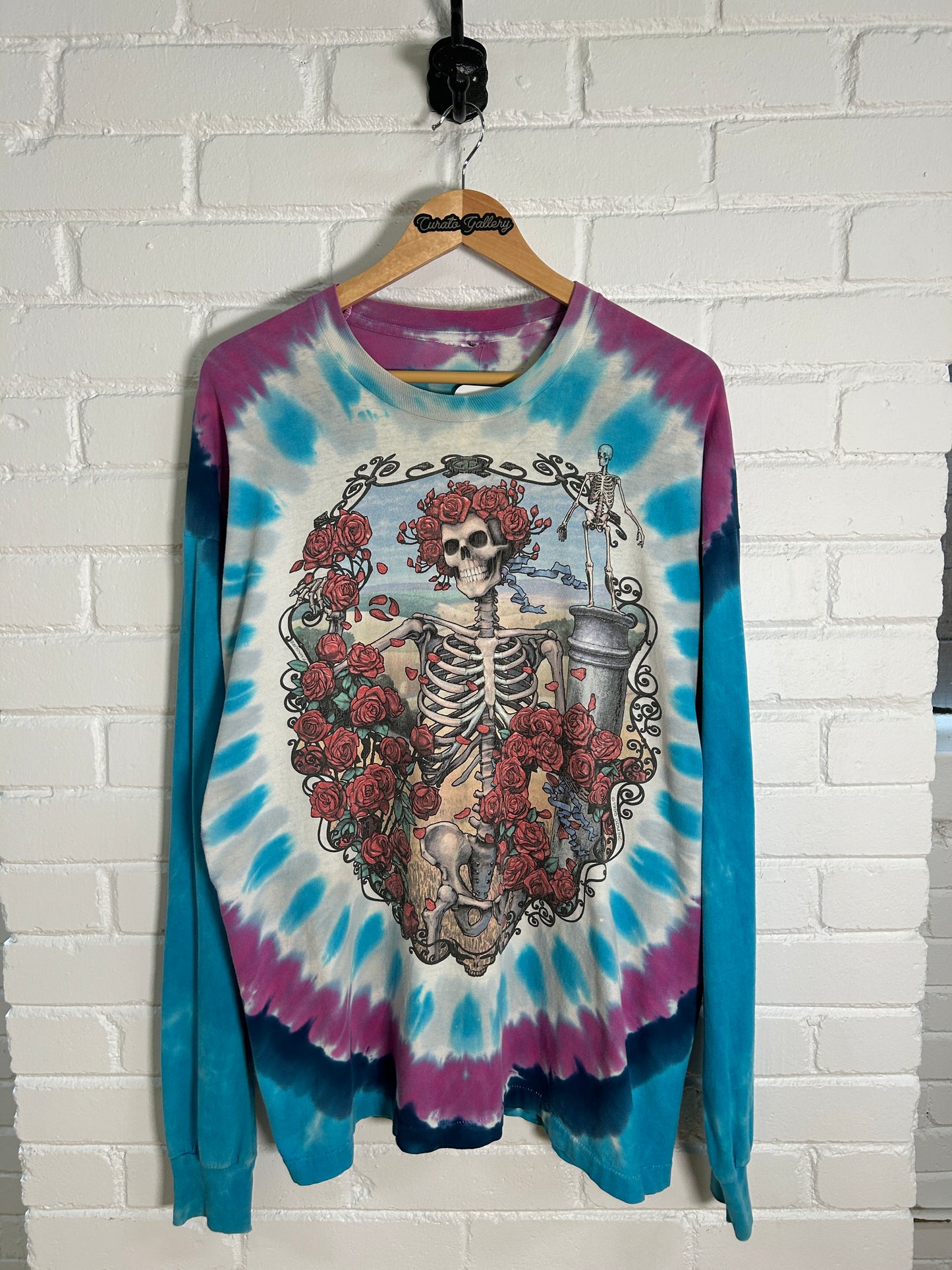 Vintage 1995 Grateful Dead 30 Years Skull Roses Tie-Dye Band Music Long Sleeve T-Shirt Size XL 90s