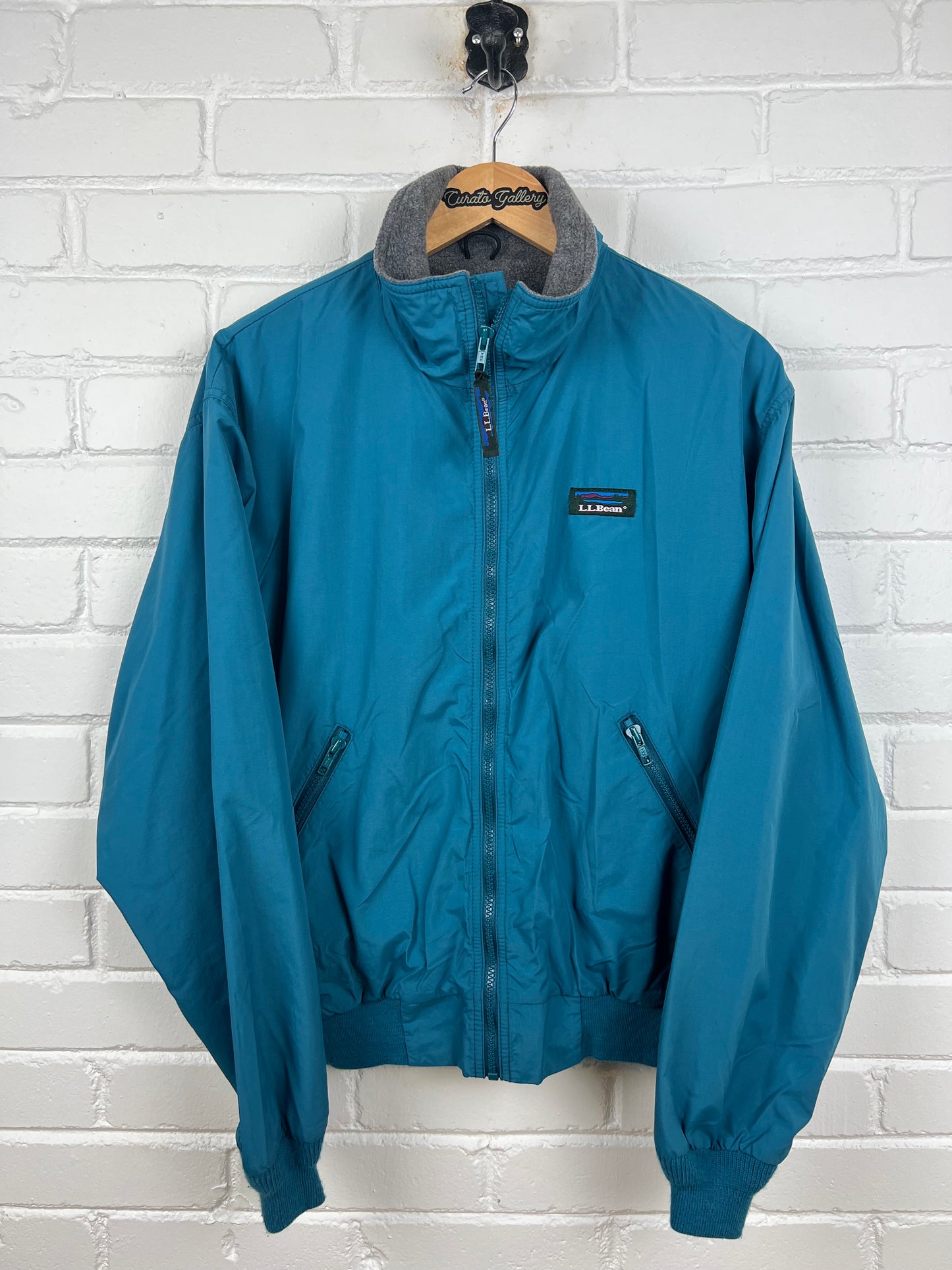 Vintage 90s LL Bean Fleece Lined Nylon Three Season Bomber Jacket Size M