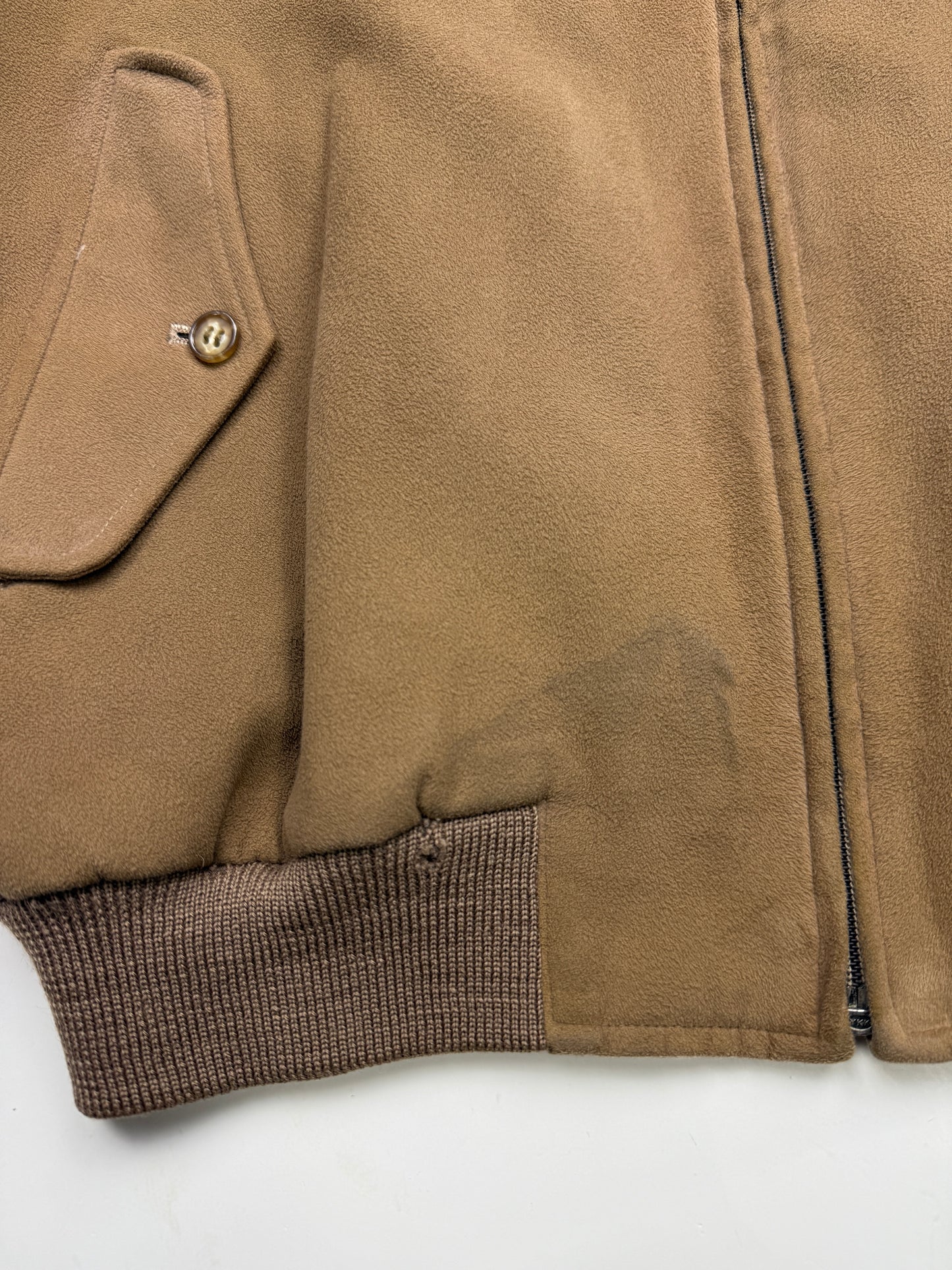 Vintage 80s/90s Harry Rosen Satin Lined Suede Bomber Size 44 XL