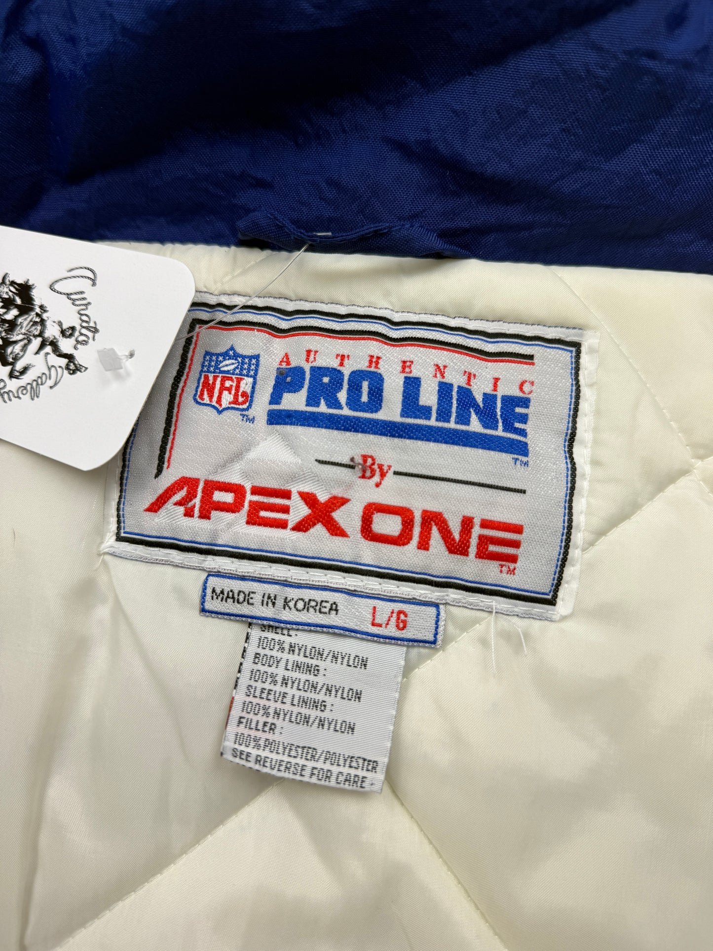 Vintage 90s Dallas Cowboys NFL Pro Line Insulated Nylon Apex One Side Line Jacket Size L