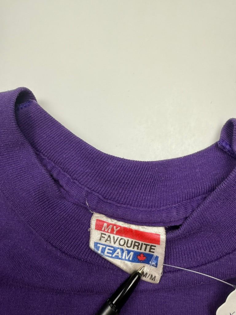 Vintage 1994 Toronto Raptors Big Logo Graphic NBA T Shirt Size M 90s Purple