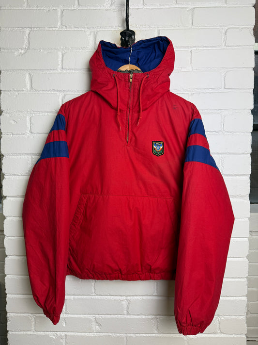 Vintage 80s/90s Polo Ralph Lauren Uni Crest Shield Down Pullover Anorak Jacket Size S Red